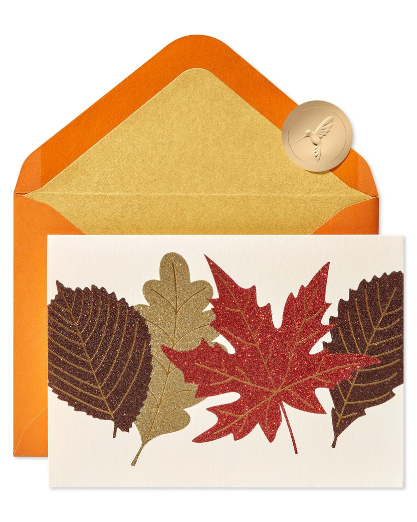 Fall Leaves Thanksgiving Greeting Card - Papyrus regarding Thanksgiving Cards Papyrus