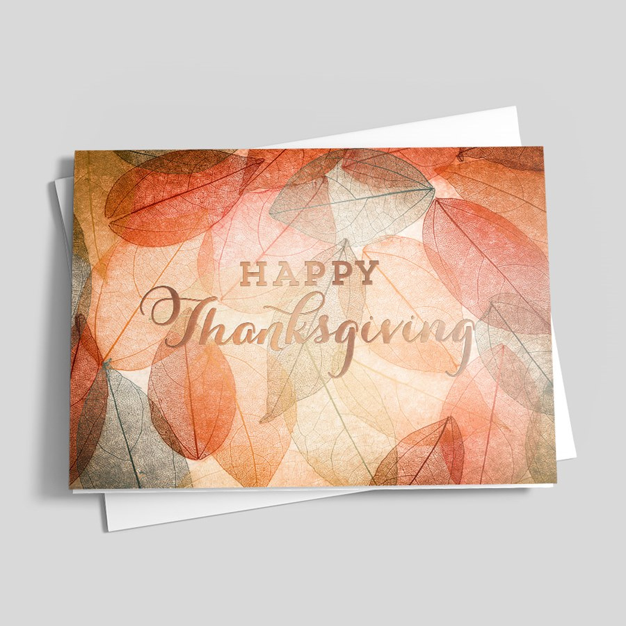 Fall Leaves Thanksgiving - Thanksgiving Greeting Cardscardsdirect in Elegant Thanksgiving Cards