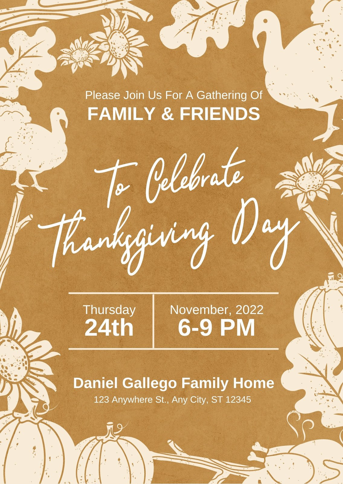 Free Custom Printable Thanksgiving Invitation Templates | Canva throughout Church Thanksgiving Invitation Cards