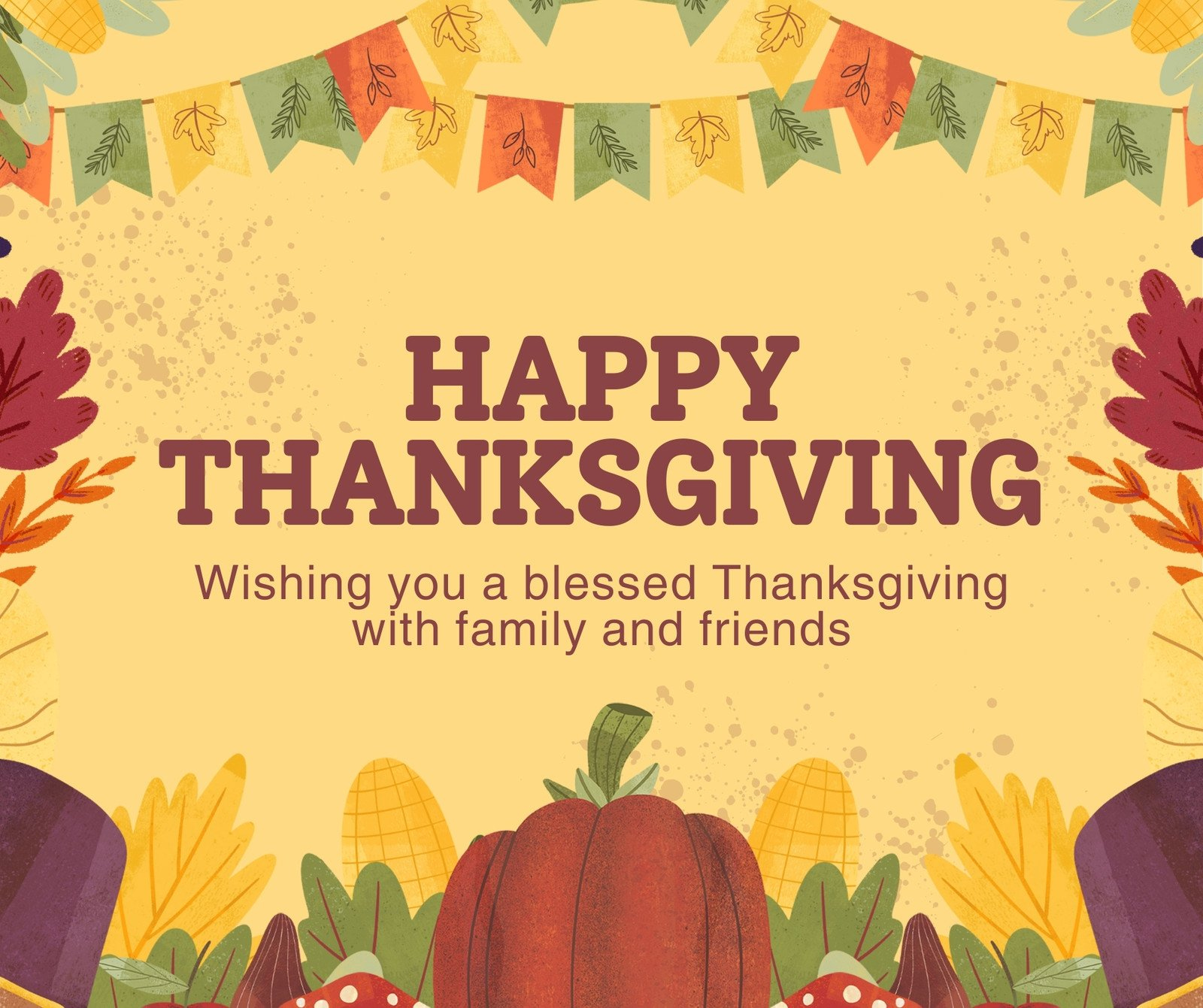 Free Custom Thanksgiving Facebook Post Templates | Canva for Thanksgiving Facebook Cards