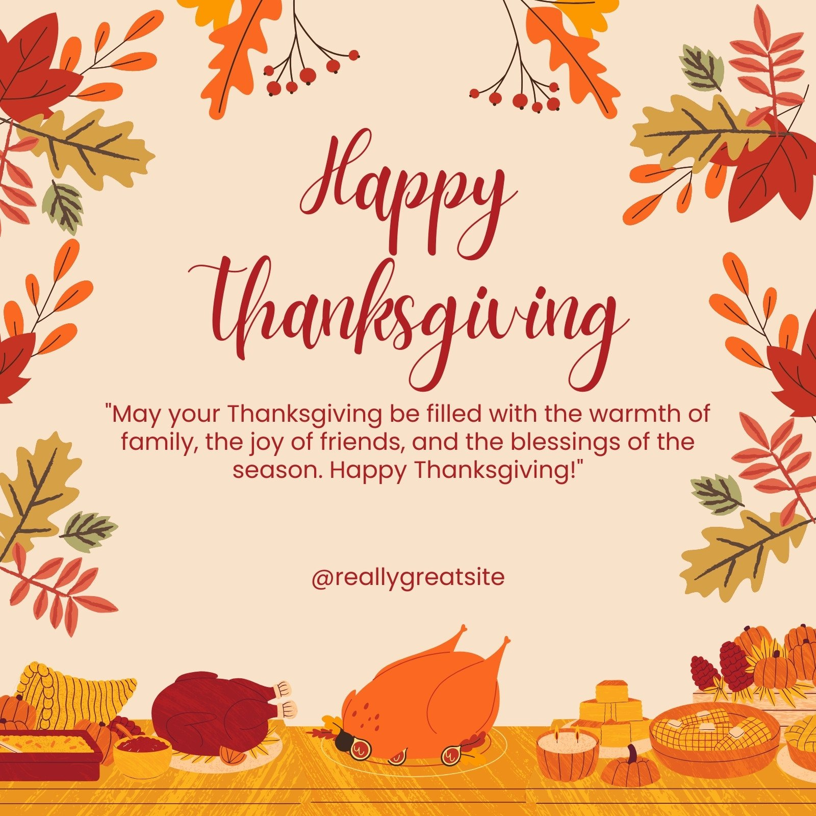 Free Custom Thanksgiving Facebook Post Templates | Canva inside Thanksgiving Facebook Cards