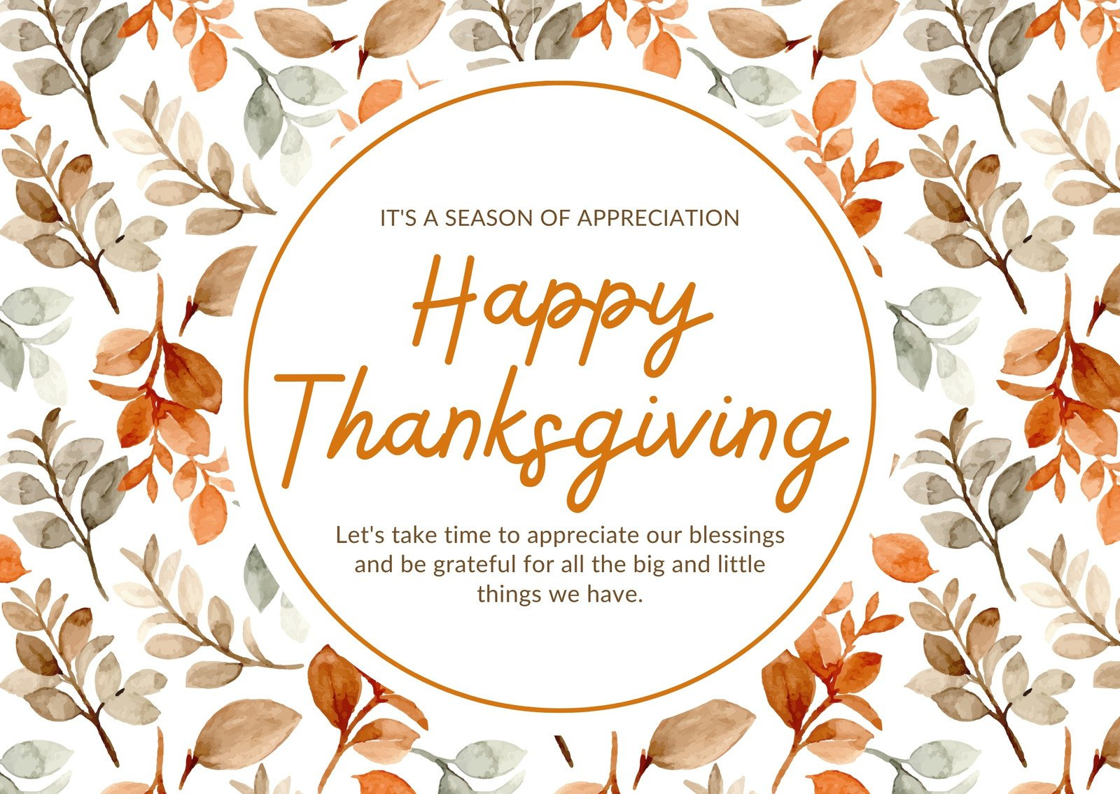 Free Printable, Customizable Thanksgiving Card Templates | Canva for Thanksgiving Cards For Employees