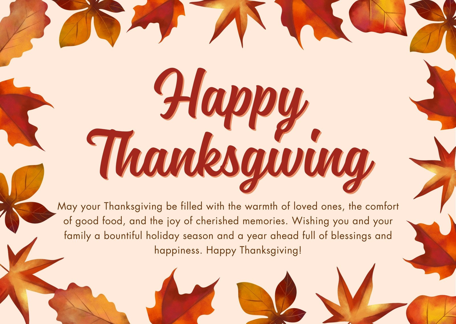 Free Printable, Customizable Thanksgiving Card Templates | Canva for Thanksgiving Cards For Family