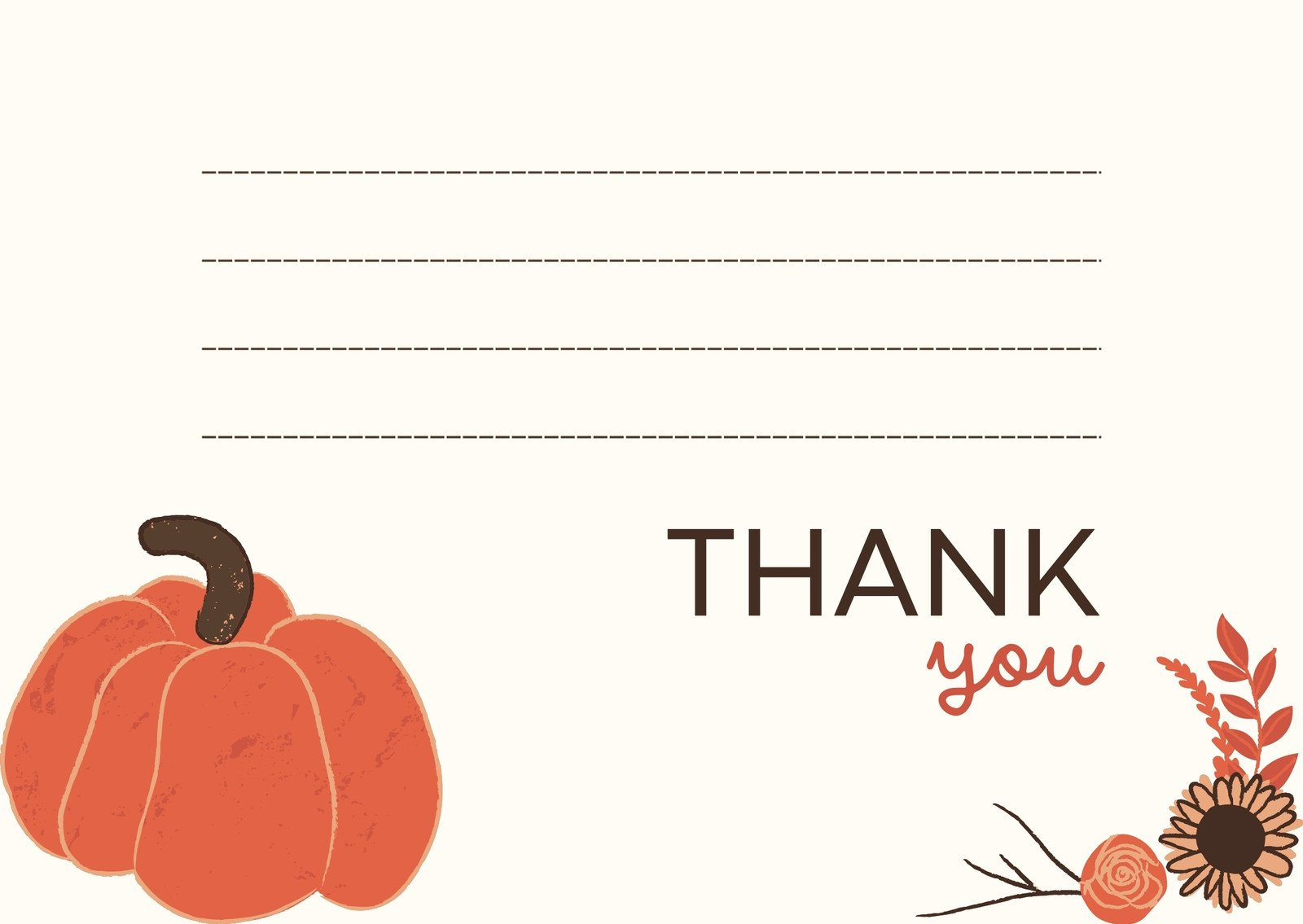 Free Printable, Customizable Thanksgiving Card Templates | Canva throughout Thank You Cards Thanksgiving