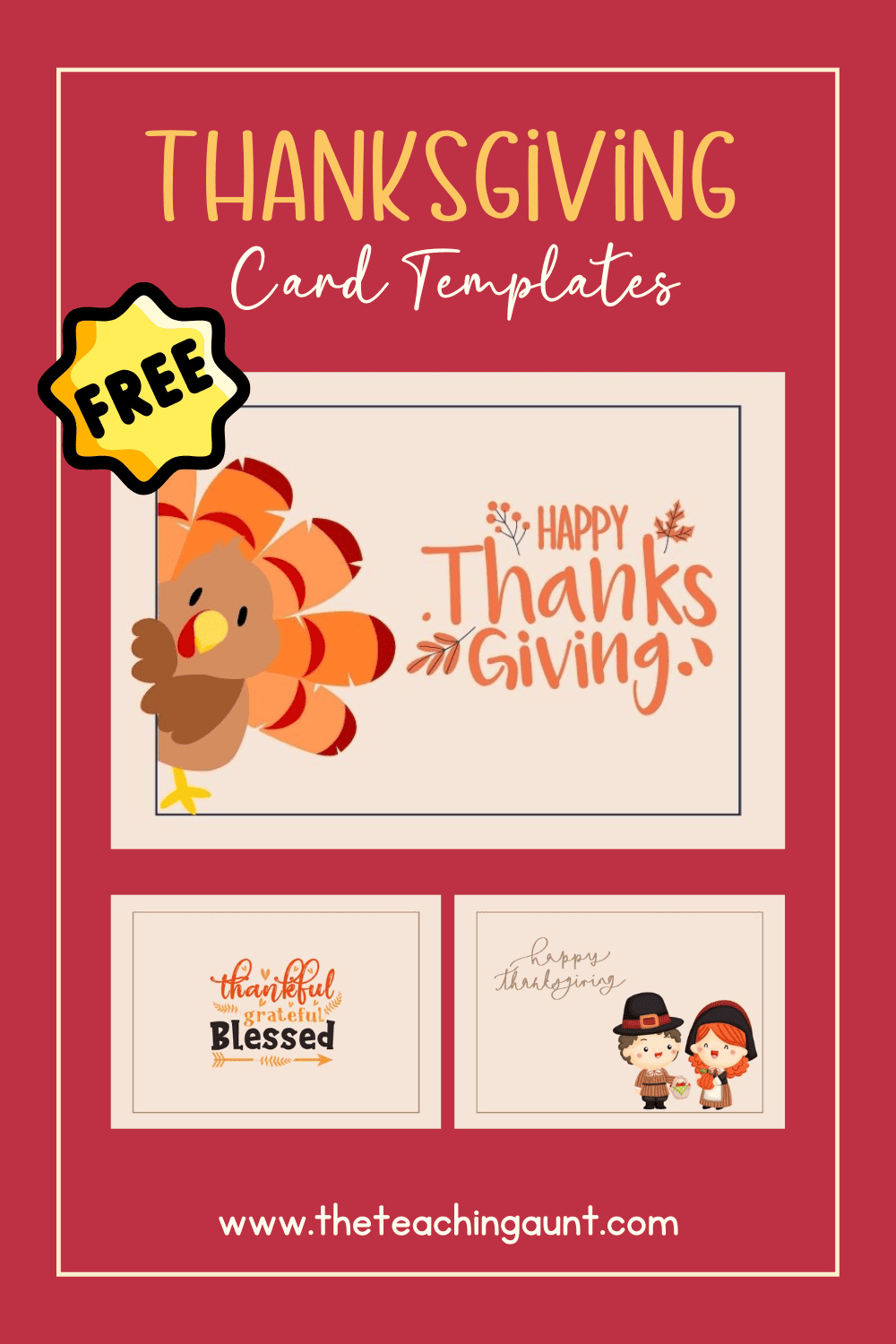 Free Thanksgiving Card Templates - The Teaching Aunt with Thanksgiving Cards Template Free