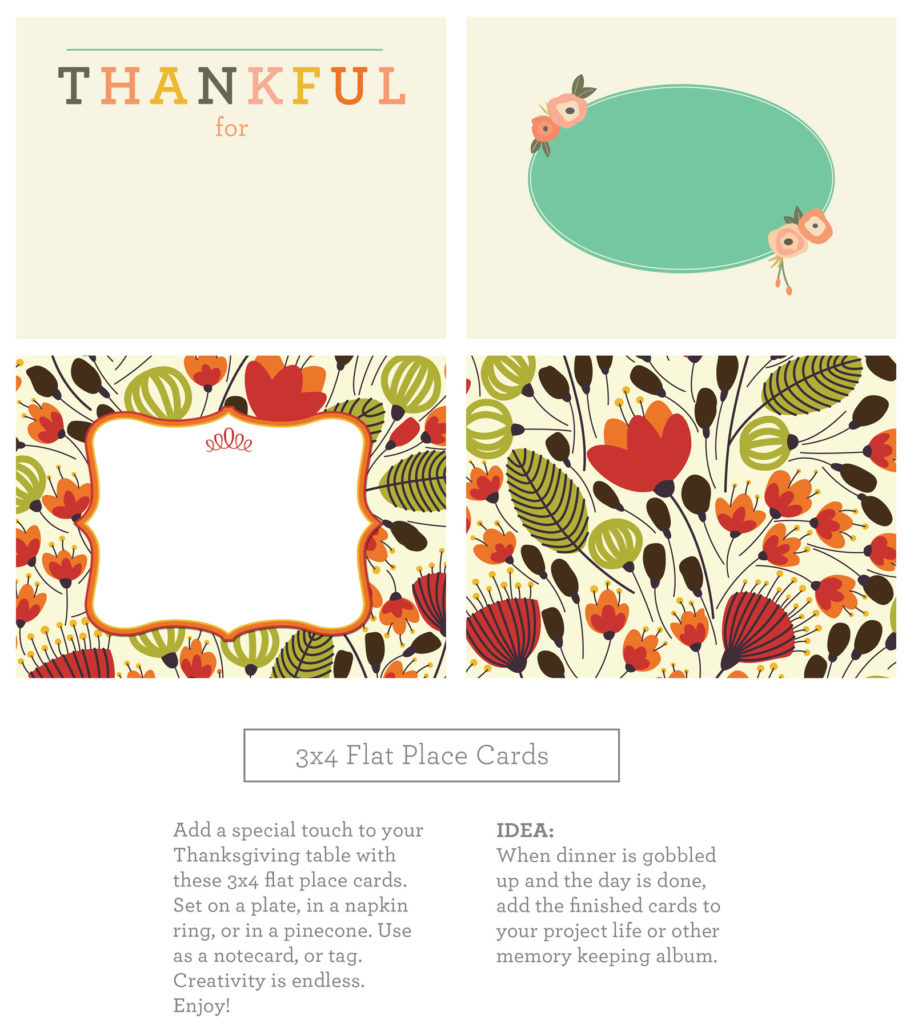 Free Thanksgiving Place Cards • Persnickety Prints pertaining to Free Thanksgiving Place Cards