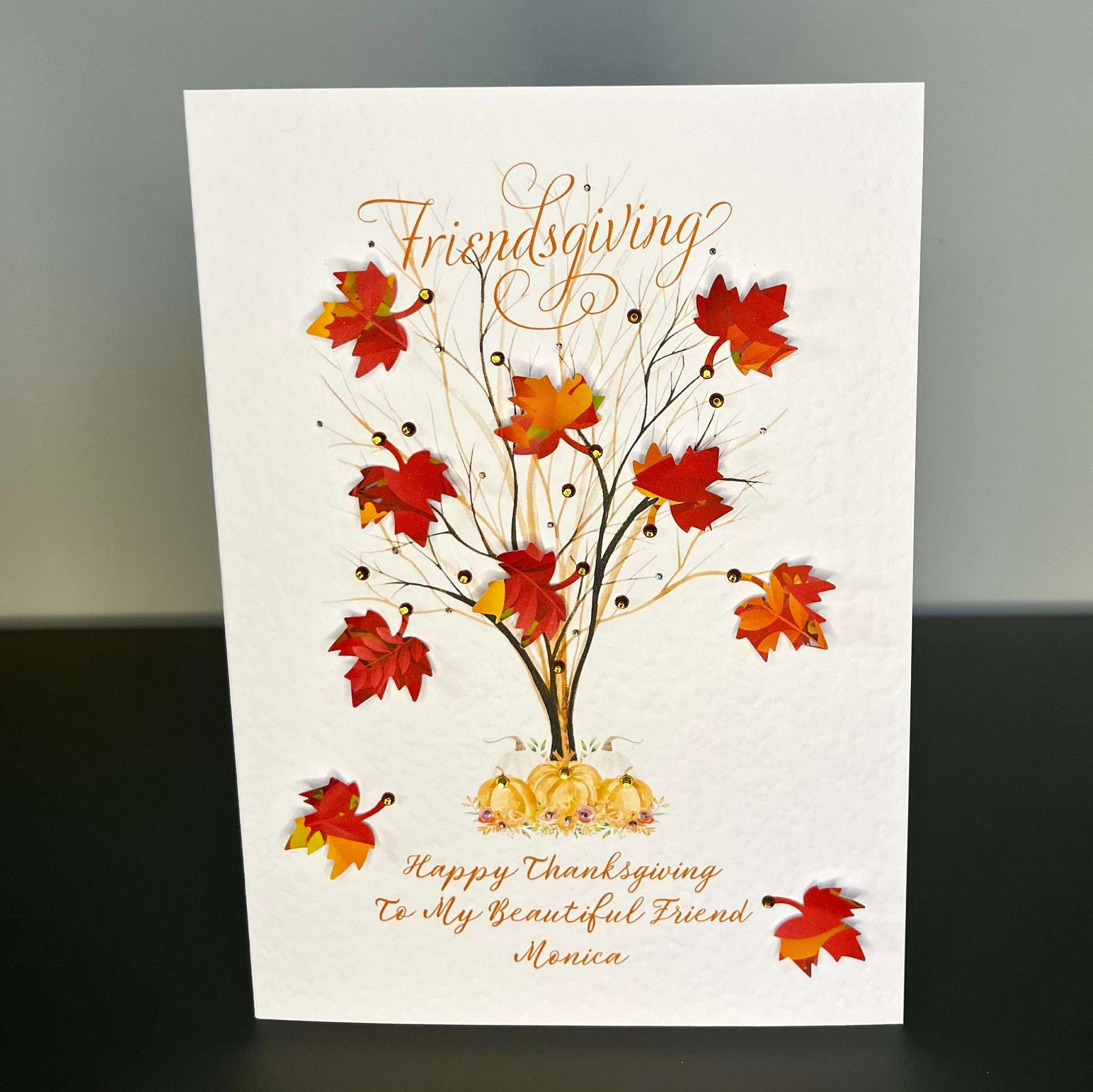 Friend Thanksgiving Card With Verse Inside, Happy Thanksgiving for Handmade Thanksgiving Cards