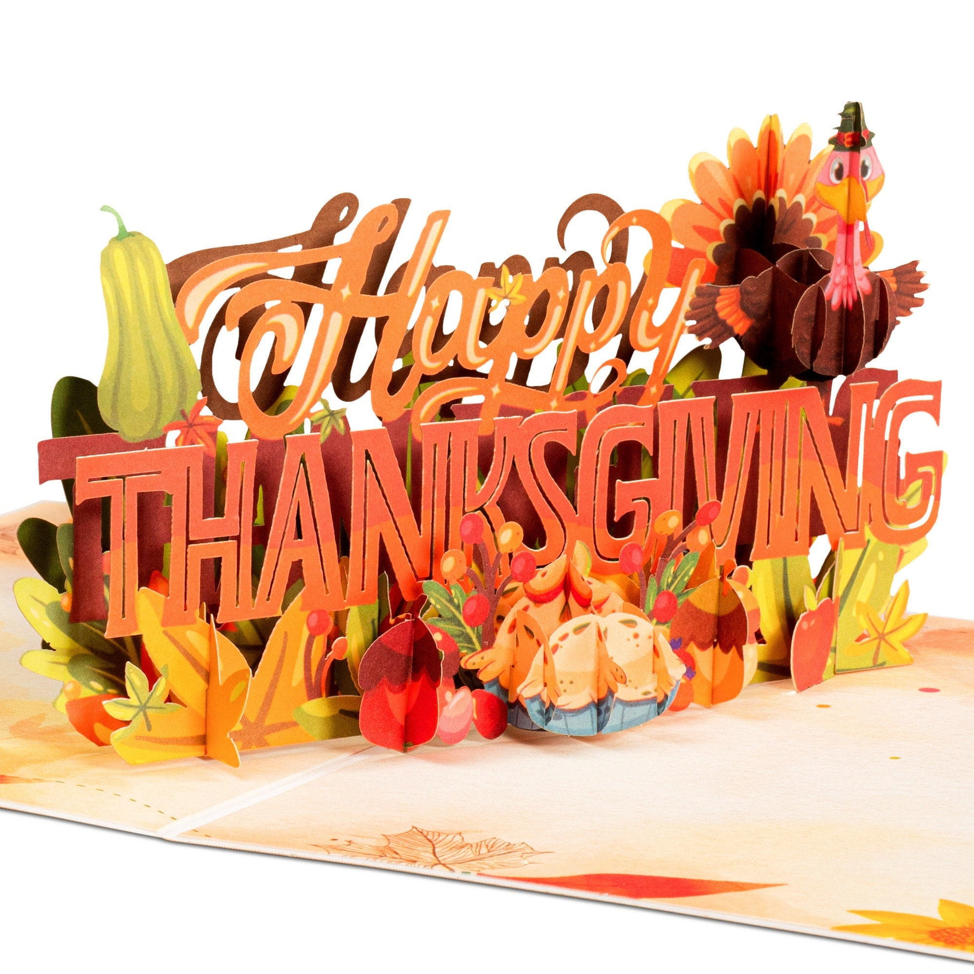 Frndlypaper Love Happy Thanksgiving Pop Up Card, Handmade 3D with regard to 3D Thanksgiving Cards Images