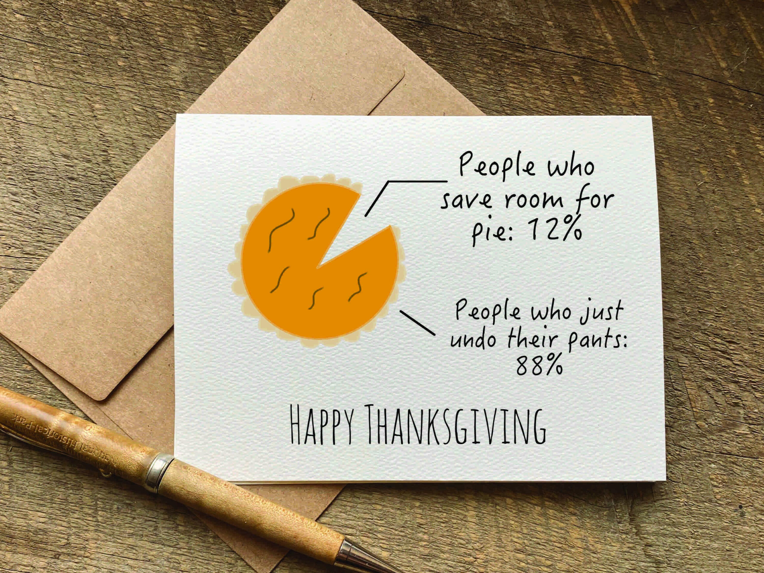 Funny Thanksgiving Card / People Who Save Room For Pie regarding Funny Thanksgiving Cards Ideas