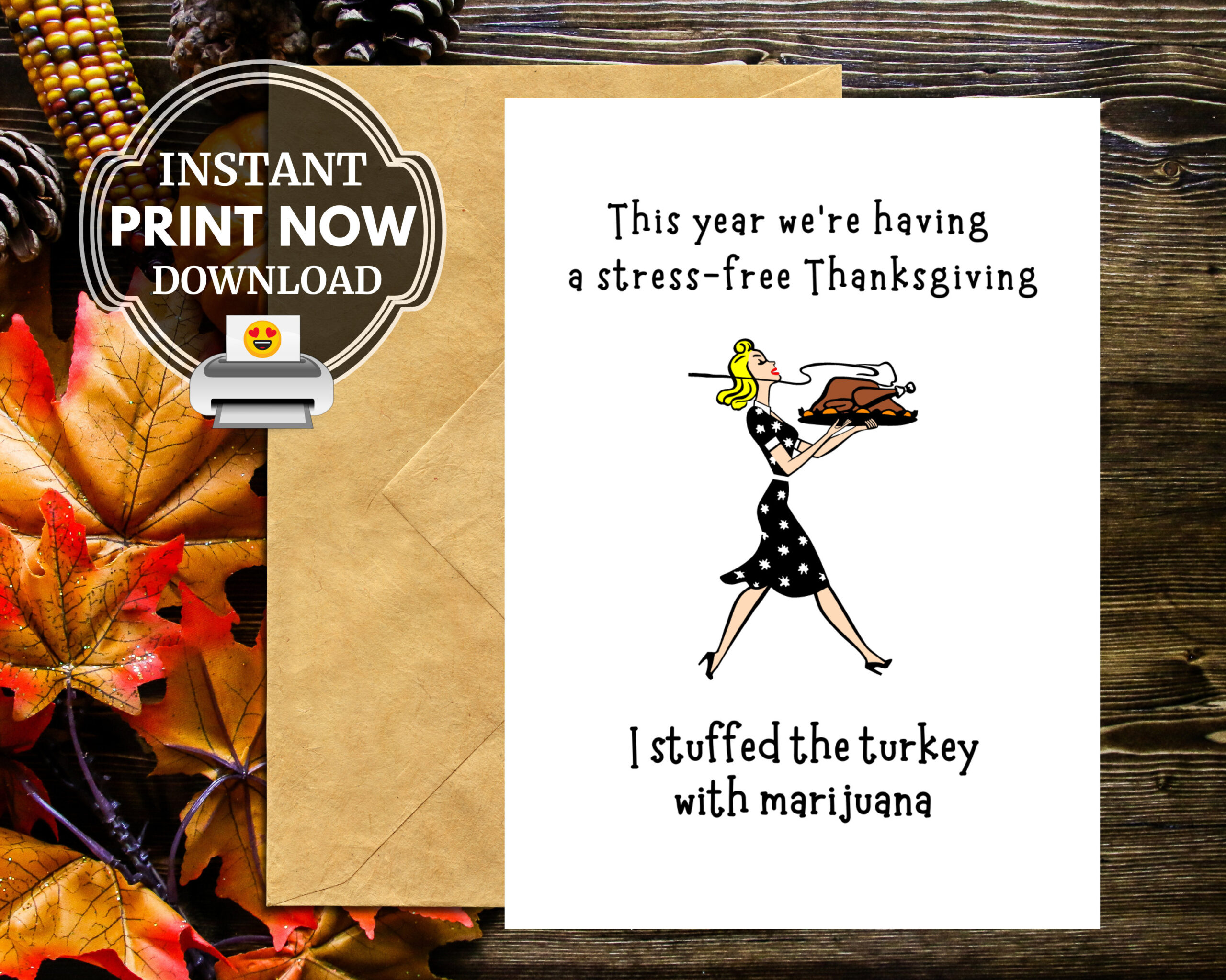 Funny Thanksgiving Cards - Etsy in Thanksgiving Cards Messages Funny