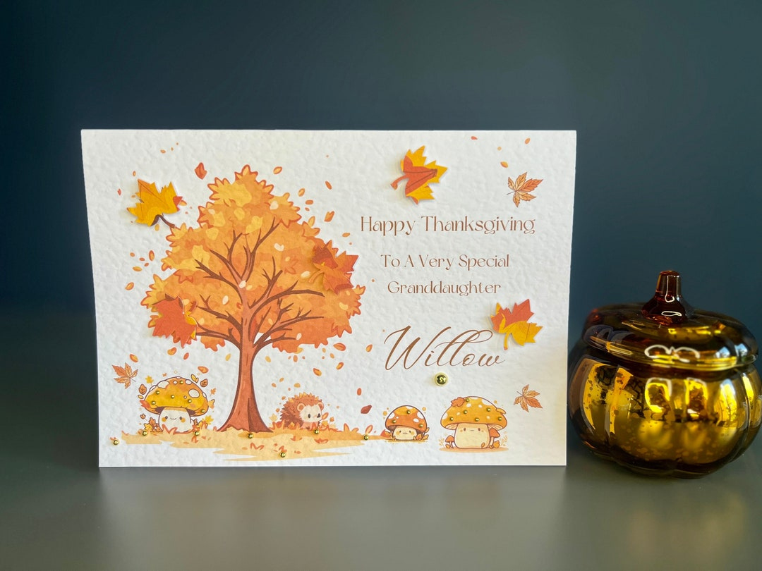 Granddaughter Thanksgiving Card Personalised, Thanksgiving Card pertaining to Granddaughter Thanksgiving Cards