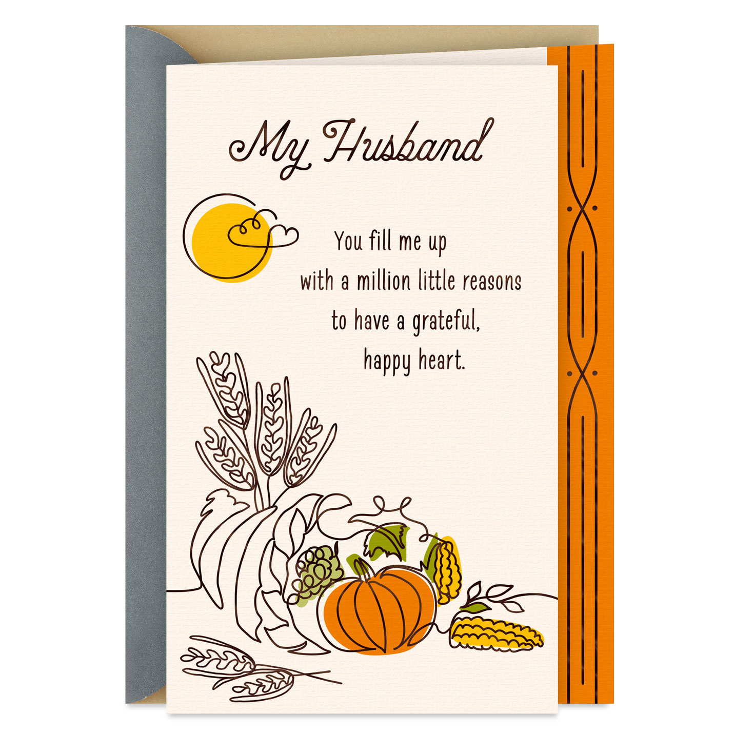 Grateful, Happy Heart Thanksgiving Card For Husband - Greeting pertaining to Thanksgiving Cards to Husband