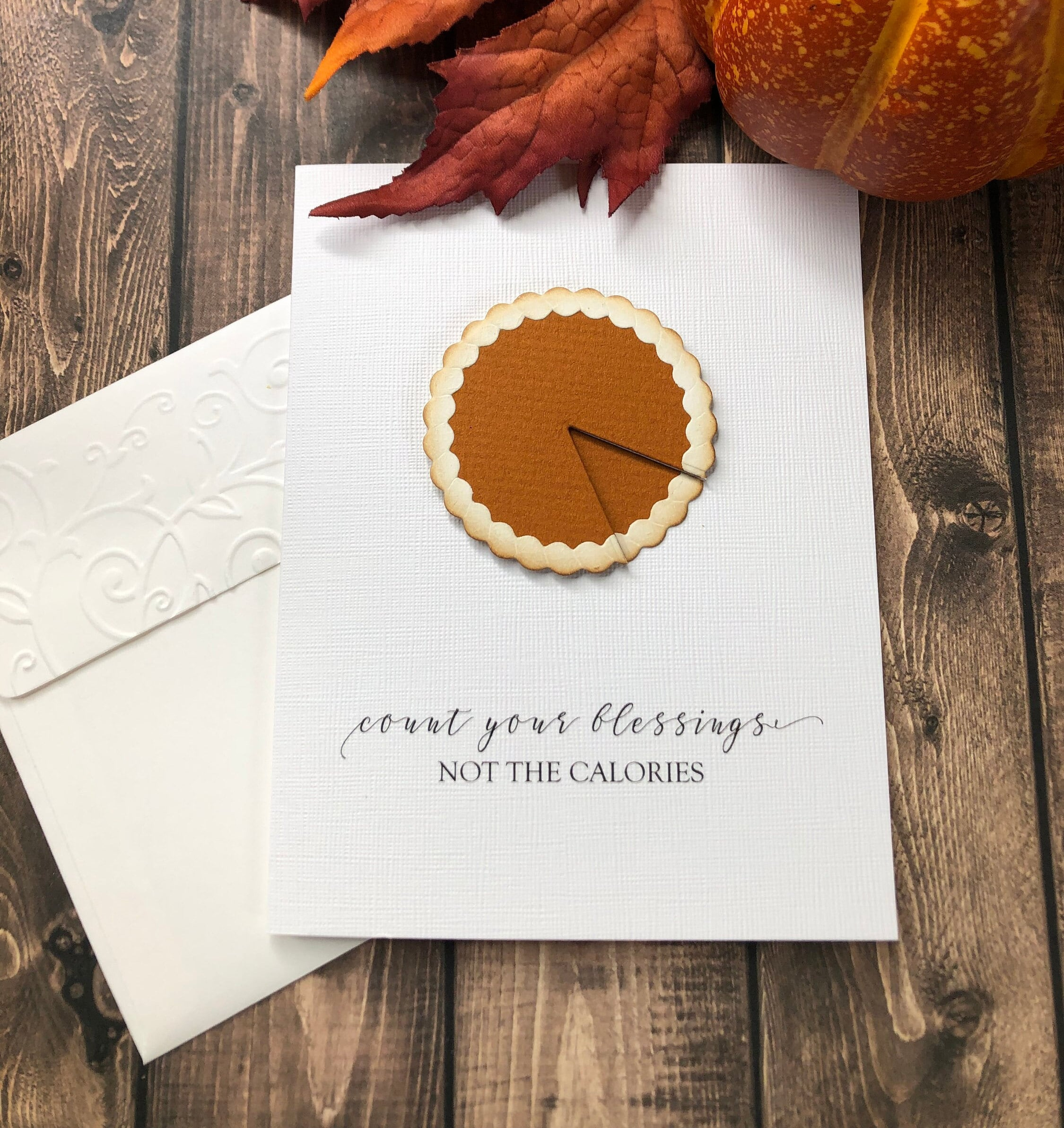 Handmade Thanksgiving Card, Handmade Pumpkin Pie Card, Count Your inside Simple Thanksgiving Cards