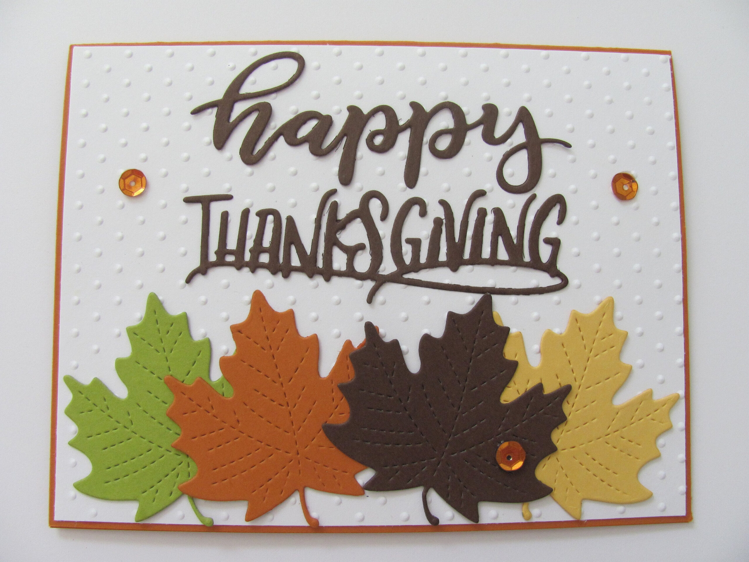 Handmade Thanksgiving Card, Stitched Leaf Card, Embossed Fall Card for Handmade Cards For Thanksgiving