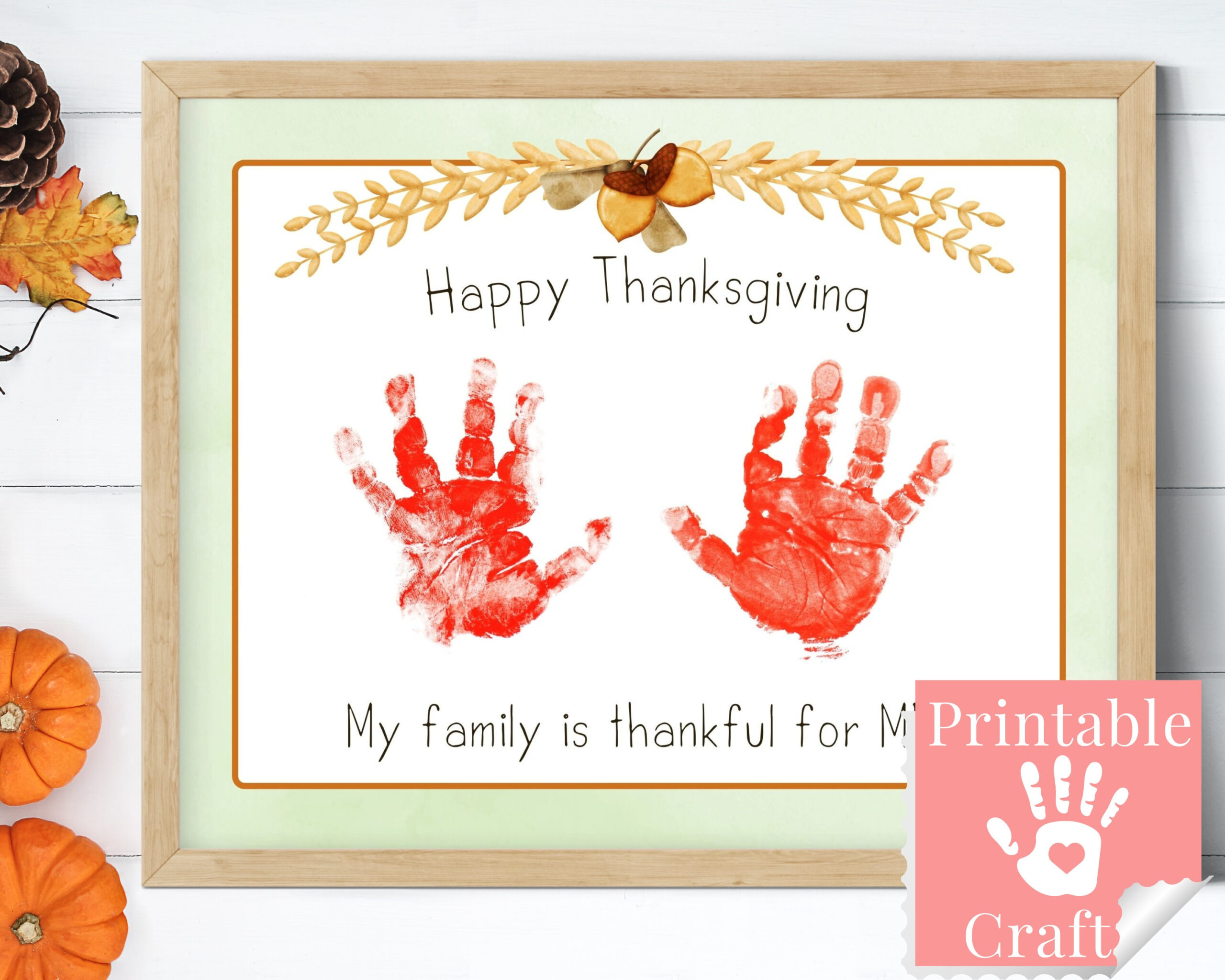 Handprint Thanksgiving Card, Craft Activity For Kids, Keepsake For for Craft Thanksgiving Cards