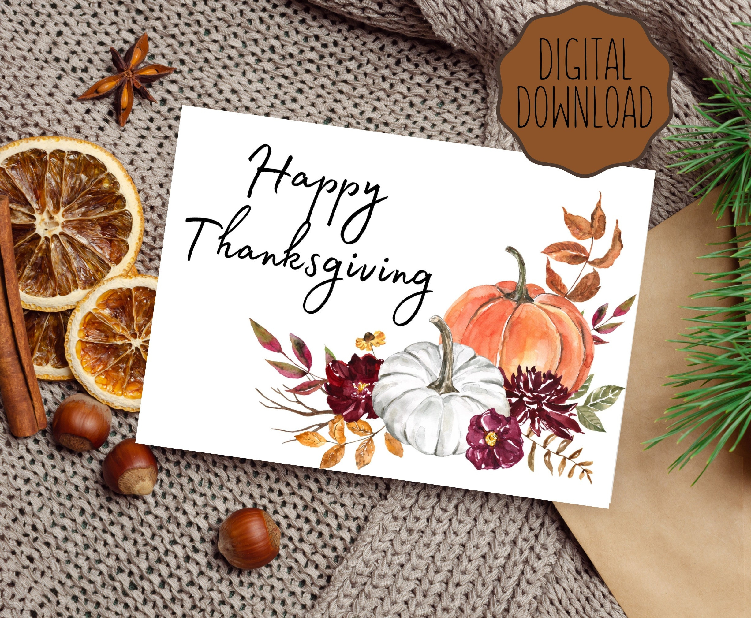 Happy Thanksgiving Card Thanksgiving Card Printable Card Digital for Free Digital Thanksgiving Cards