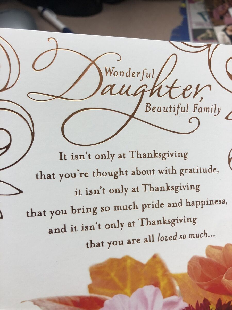 Happy Thanksgiving Daughter And Beautiful Family 5”X7” Hallmark Greeting Card in Daughter Thanksgiving Cards