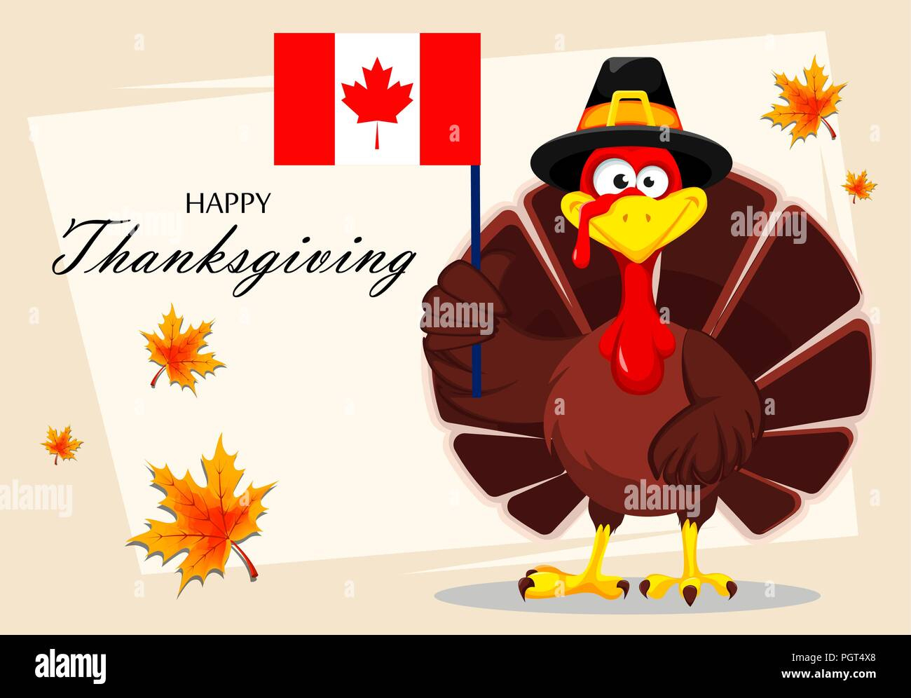 Happy Thanksgiving, Greeting Card, Poster Or Flyer For Holiday within Canadian Thanksgiving Cards