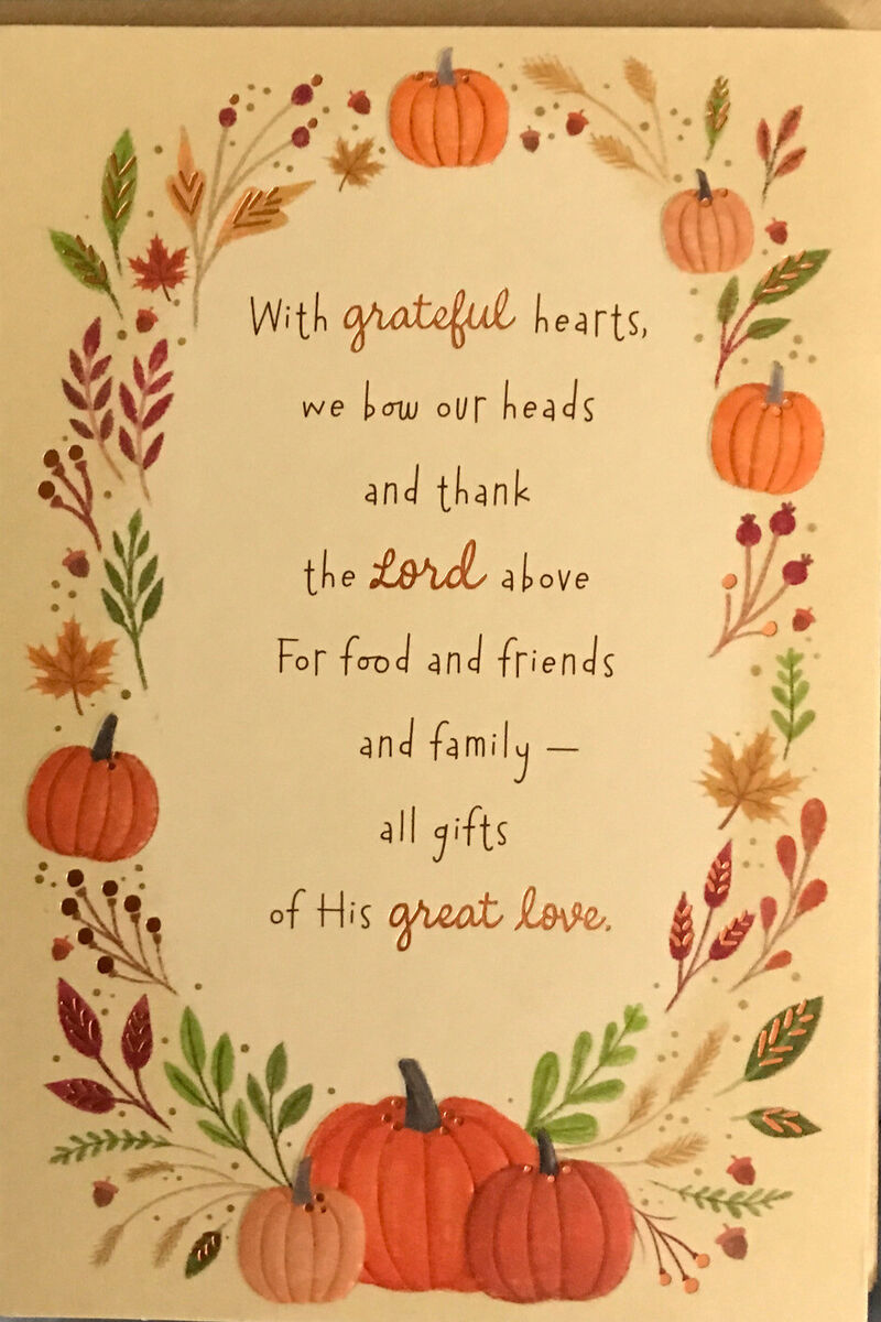 Happy Thanksgiving, Religious, Gold Etching, American Greetings, Greeting Card for Religious Thanksgiving Messages For Cards