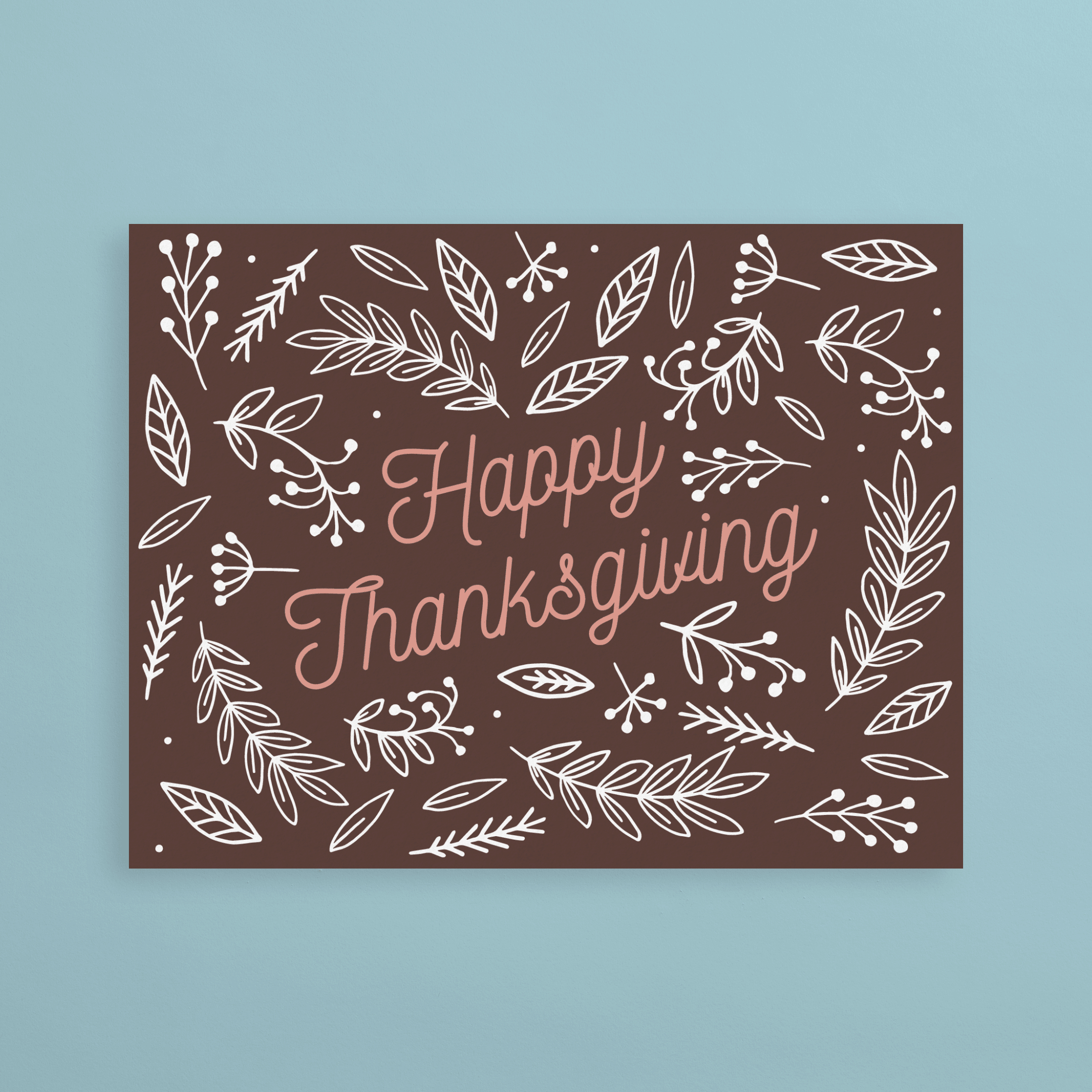 Happy Thanksgiving Script Folded Card | Postable | Postable pertaining to Beautiful Thanksgiving Cards