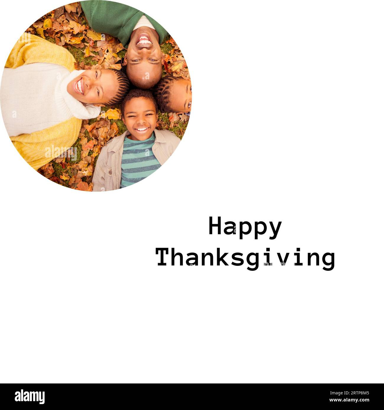 Happy Thanksgiving Text With Happy African American Family Lying for African American Thanksgiving Cards