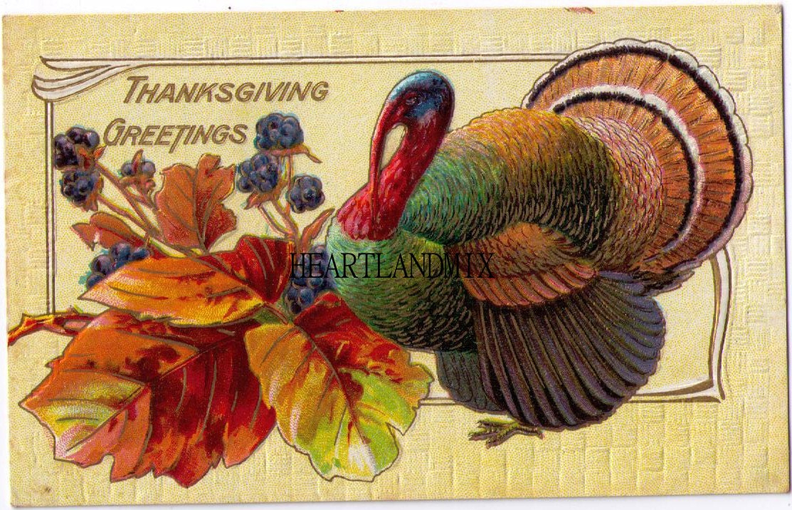 Happy Thanksgiving Turkey Vintage Image Wall Art Download for Thanksgiving Vintage Cards