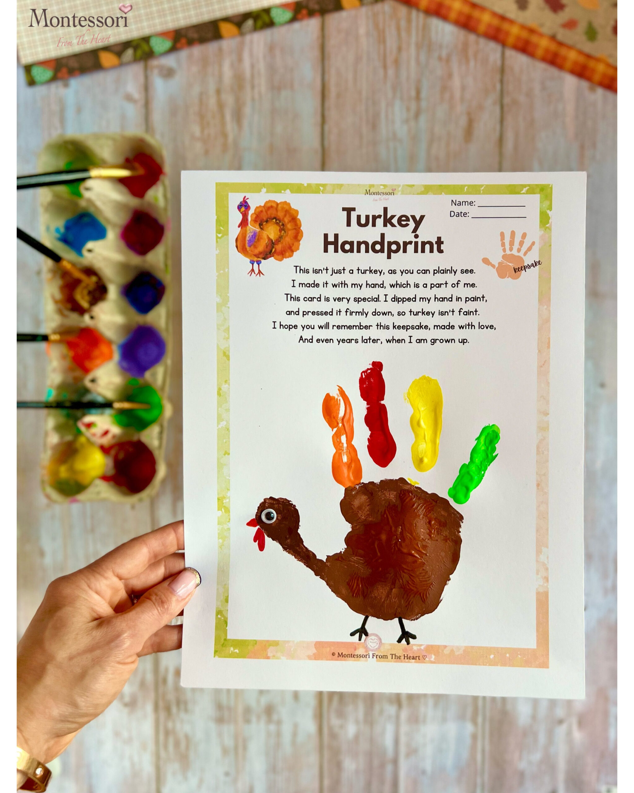 How To Make Cute Turkey Handprint Thanksgiving Kids Craft intended for Craft Thanksgiving Cards