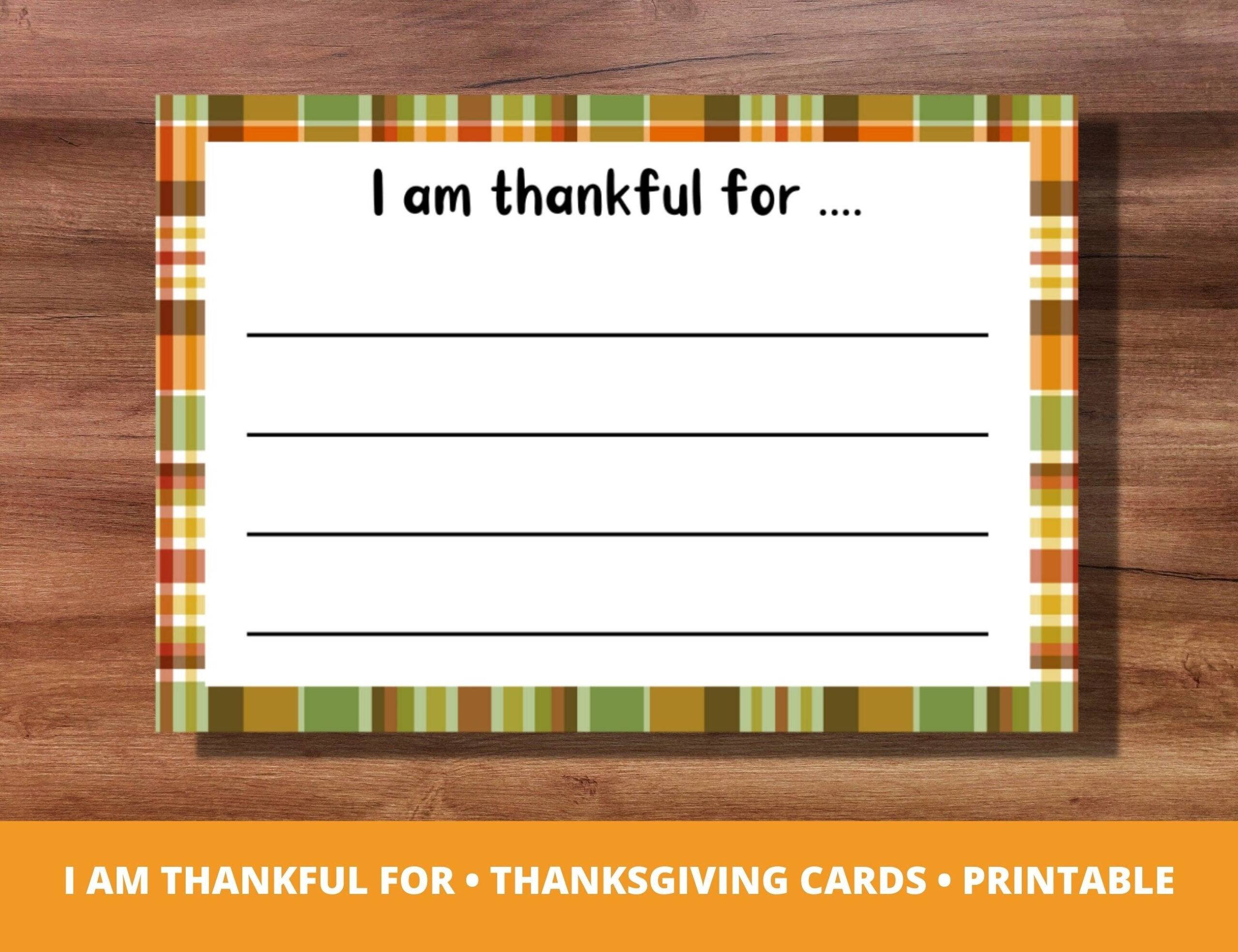 I Am Thankful For Card Thanksgiving Printable Gratitude - Etsy pertaining to Thanksgiving Grateful Cards