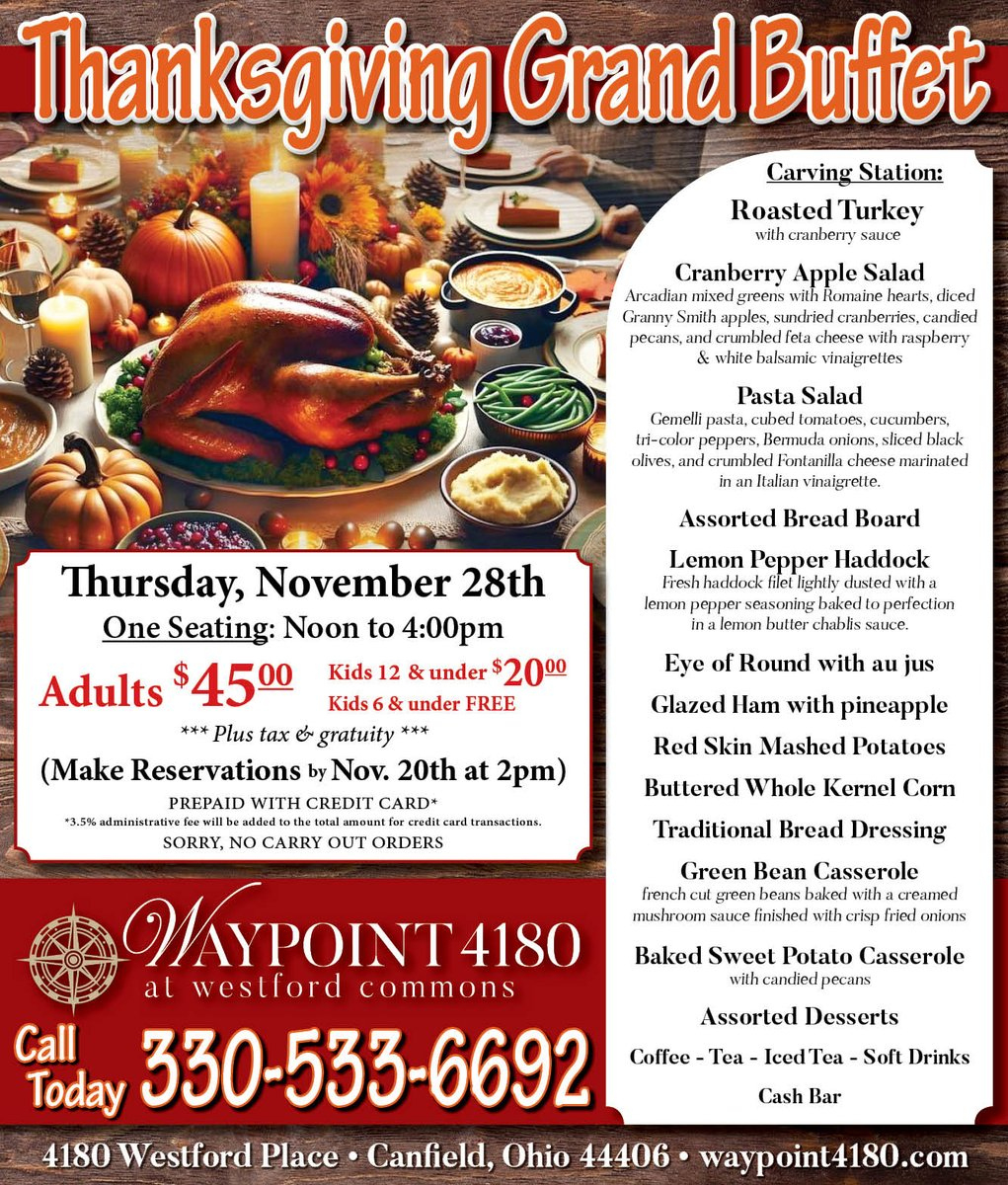 Kennsington Golf On X: &amp;quot;Thanksgiving Grand Buffet At Waypoint 4180 throughout Credit Cards Offers For Thanksgiving