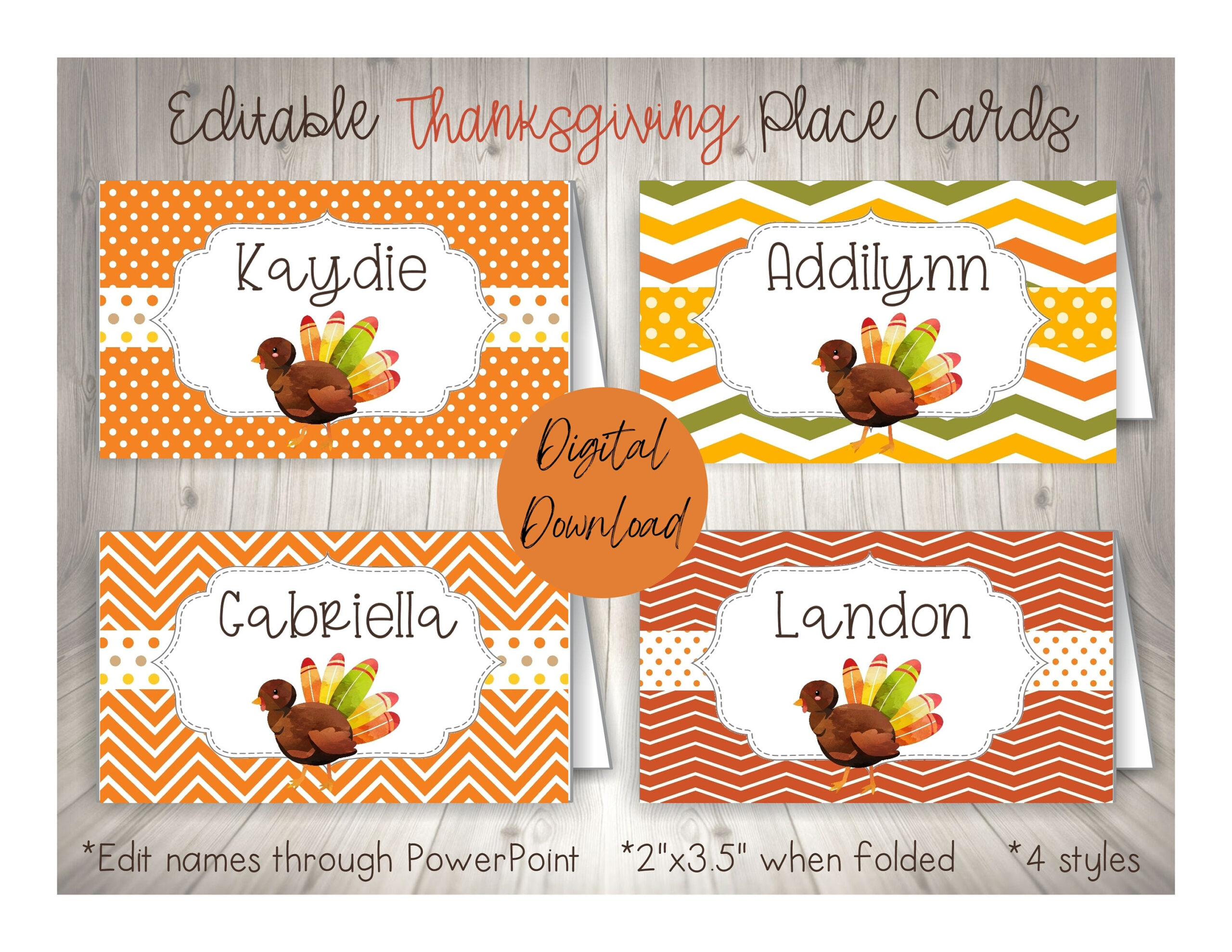 Kids Thanksgiving Place Cards, Printable Place Cards For with regard to Name Place Cards Thanksgiving