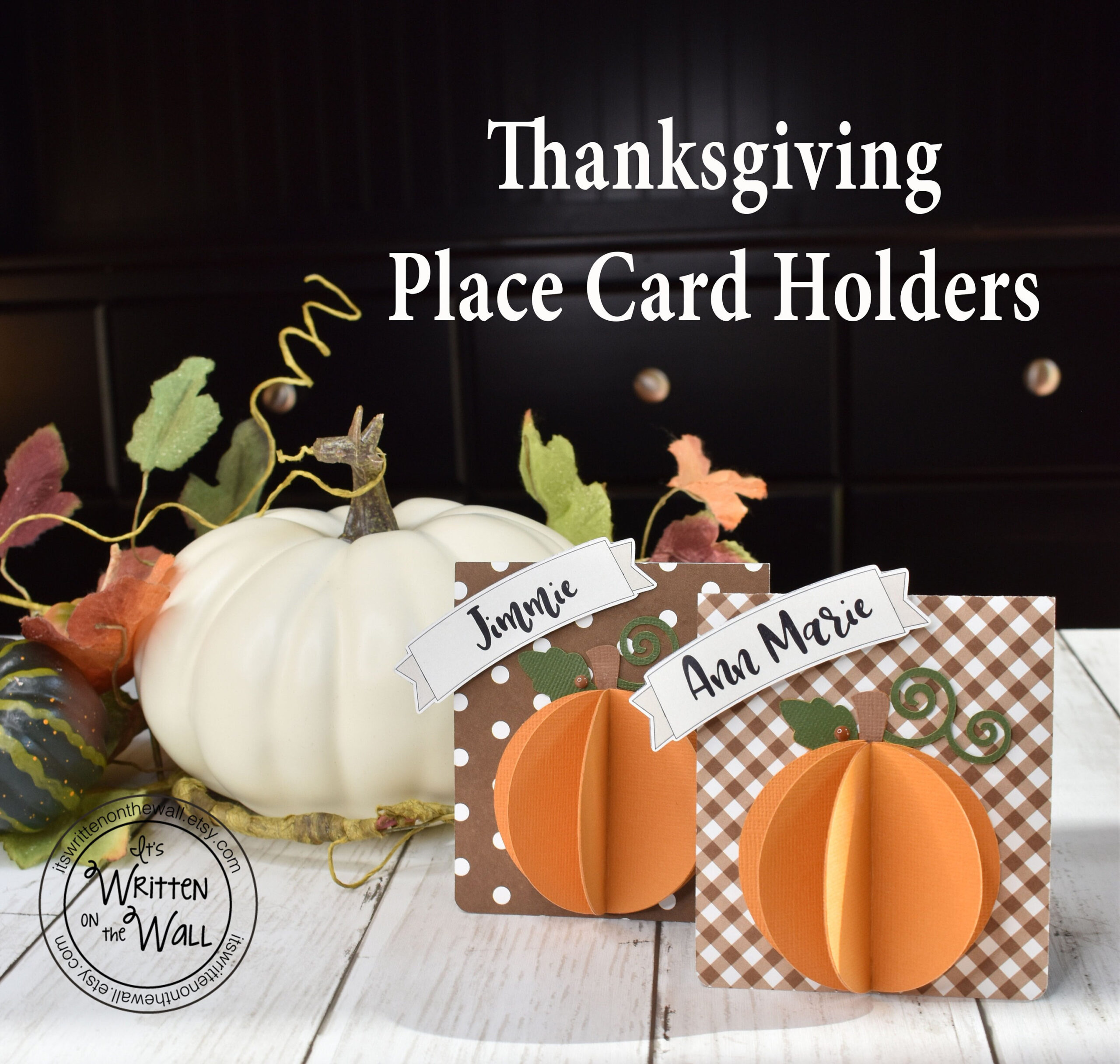 Kit Thanksgiving Place Cards, 3D Pumpkin, Place Setting with regard to Thanksgiving Place Cards Holder