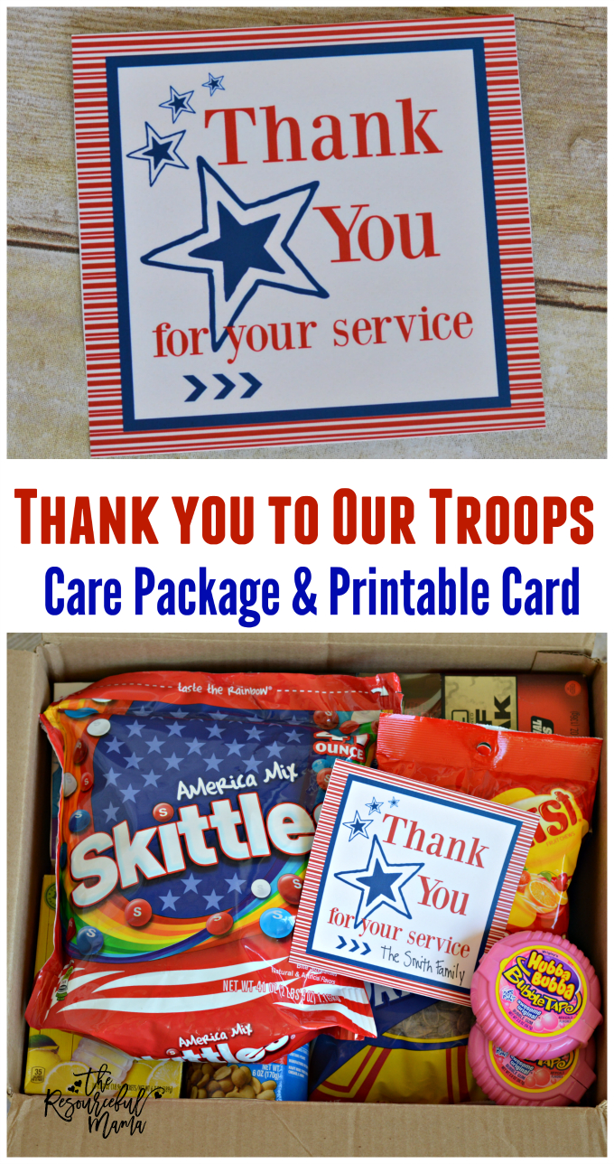 Military Care Package With Free Printable Card within Thanksgiving Cards For Troops