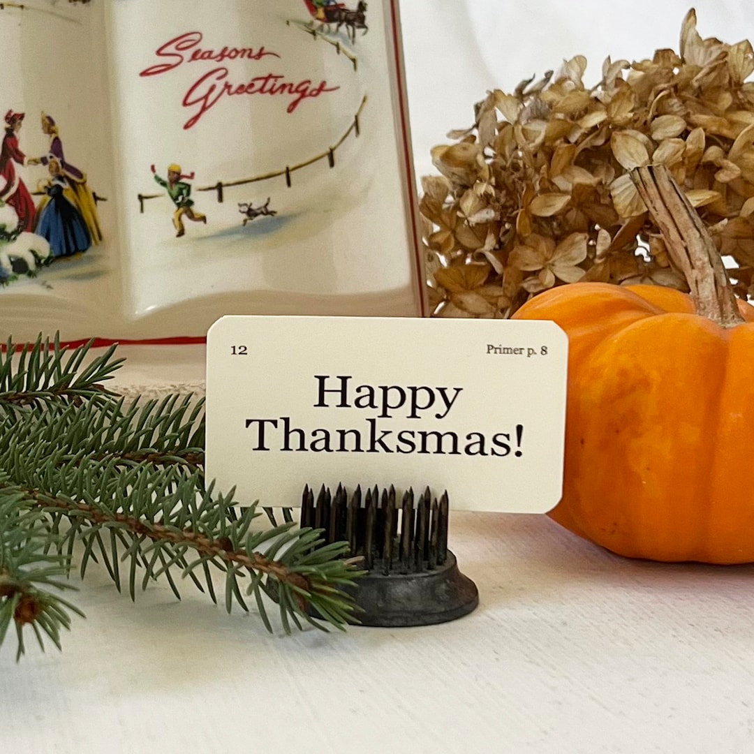 Mini Happy Thankmas Flash Cards Set Of 21 Thanksgiving Decor with regard to Thanksgiving Cards Minted