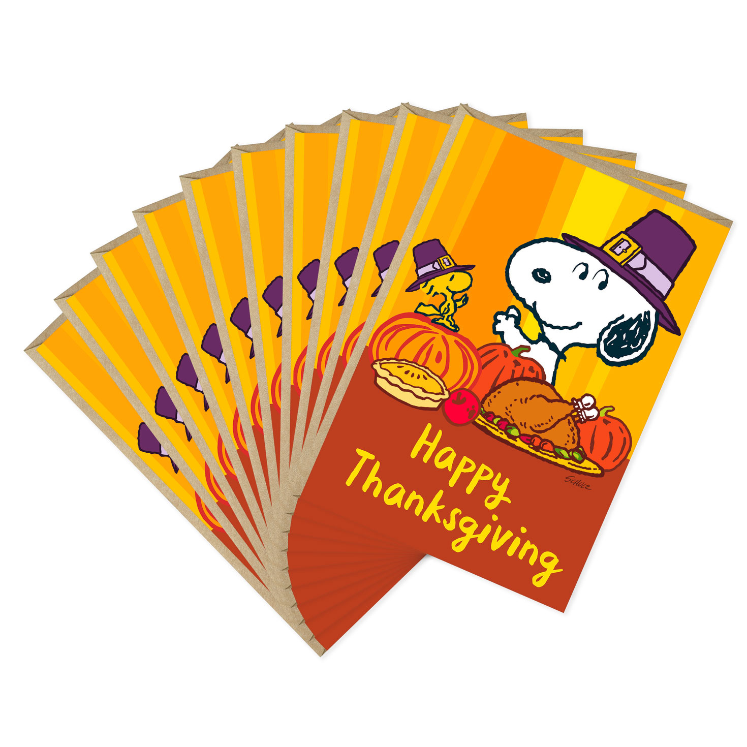 Peanuts® Snoopy And Woodstock Thanksgiving Cards, Pack Of 10 regarding Charlie Brown Thanksgiving Cards