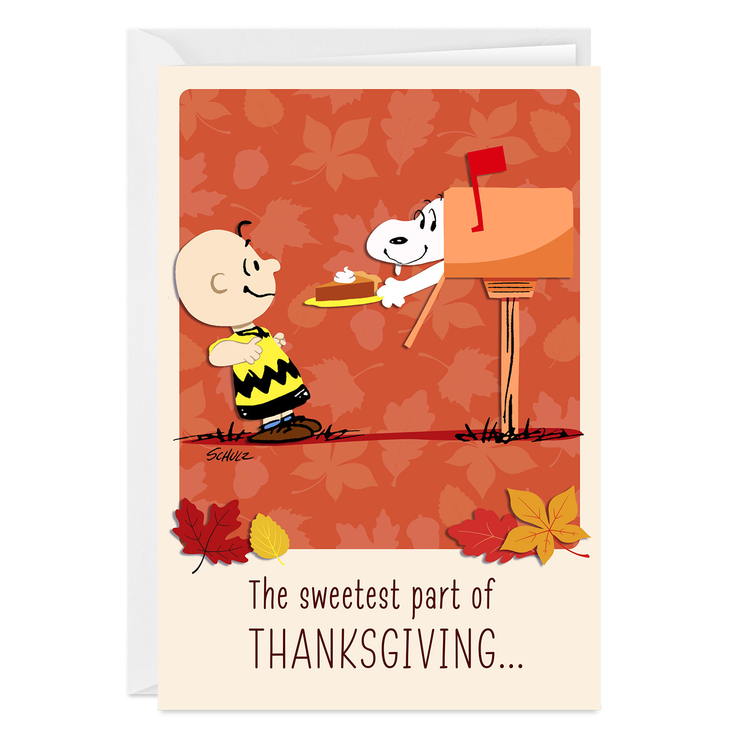 Peanuts® Snoopy With Pie Custom Thanksgiving Card - Greeting Cards for Peanuts Thanksgiving Cards