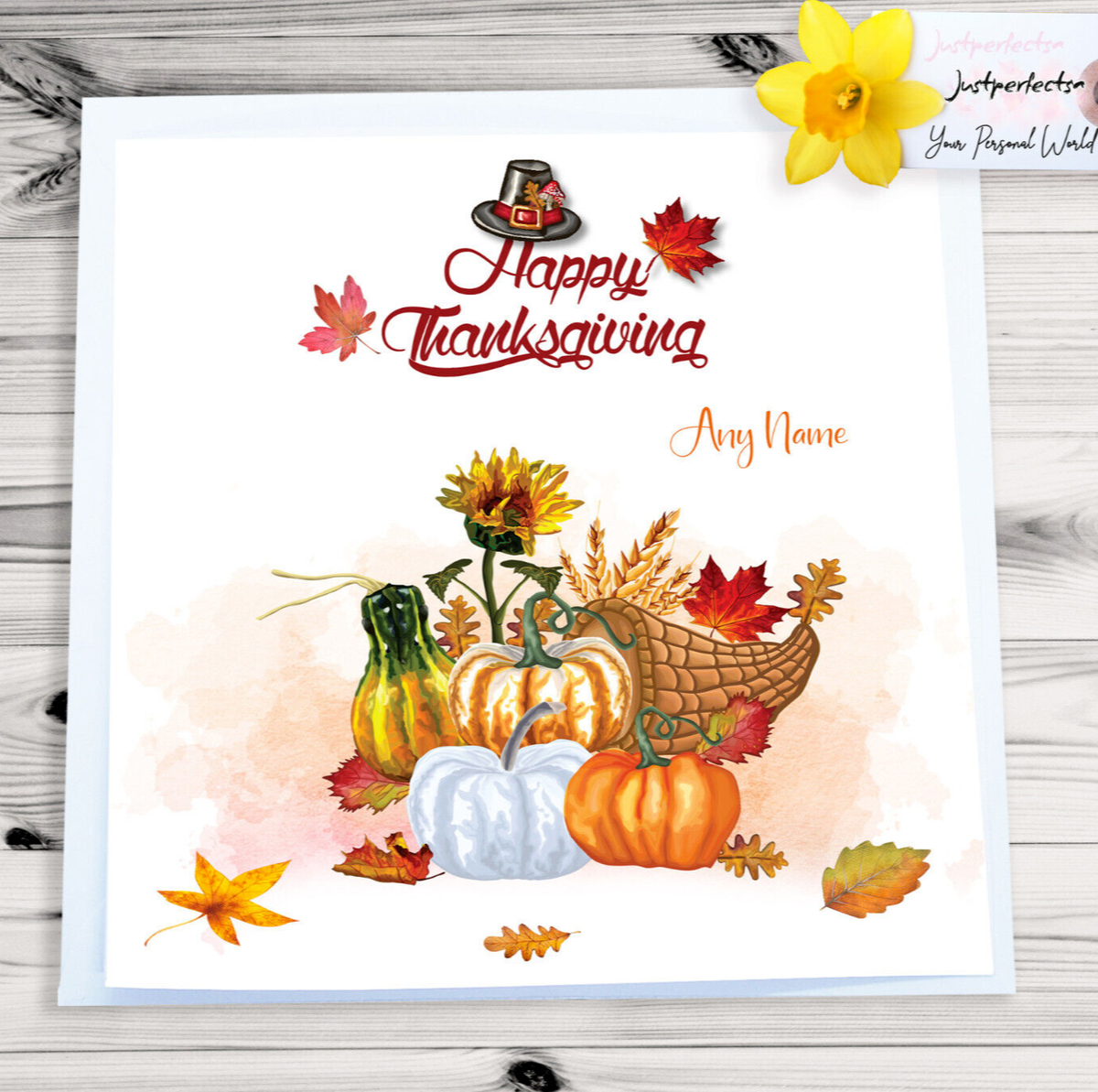 Personalised Pumpkin Happy Thanksgiving Card , Thanks Giving Card in Personalised Thanksgiving Cards