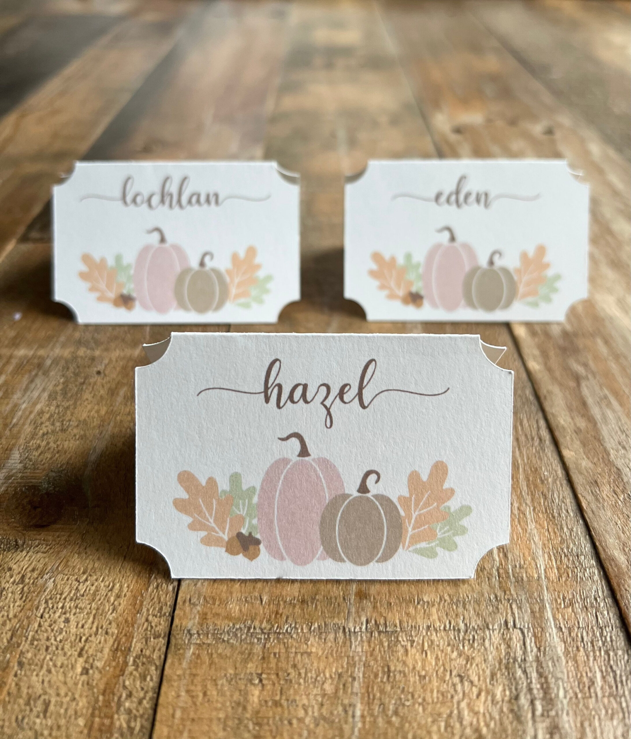 Personalized Thanksgiving Place Cards / Custom Thanksgiving Name for Name Place Cards Thanksgiving