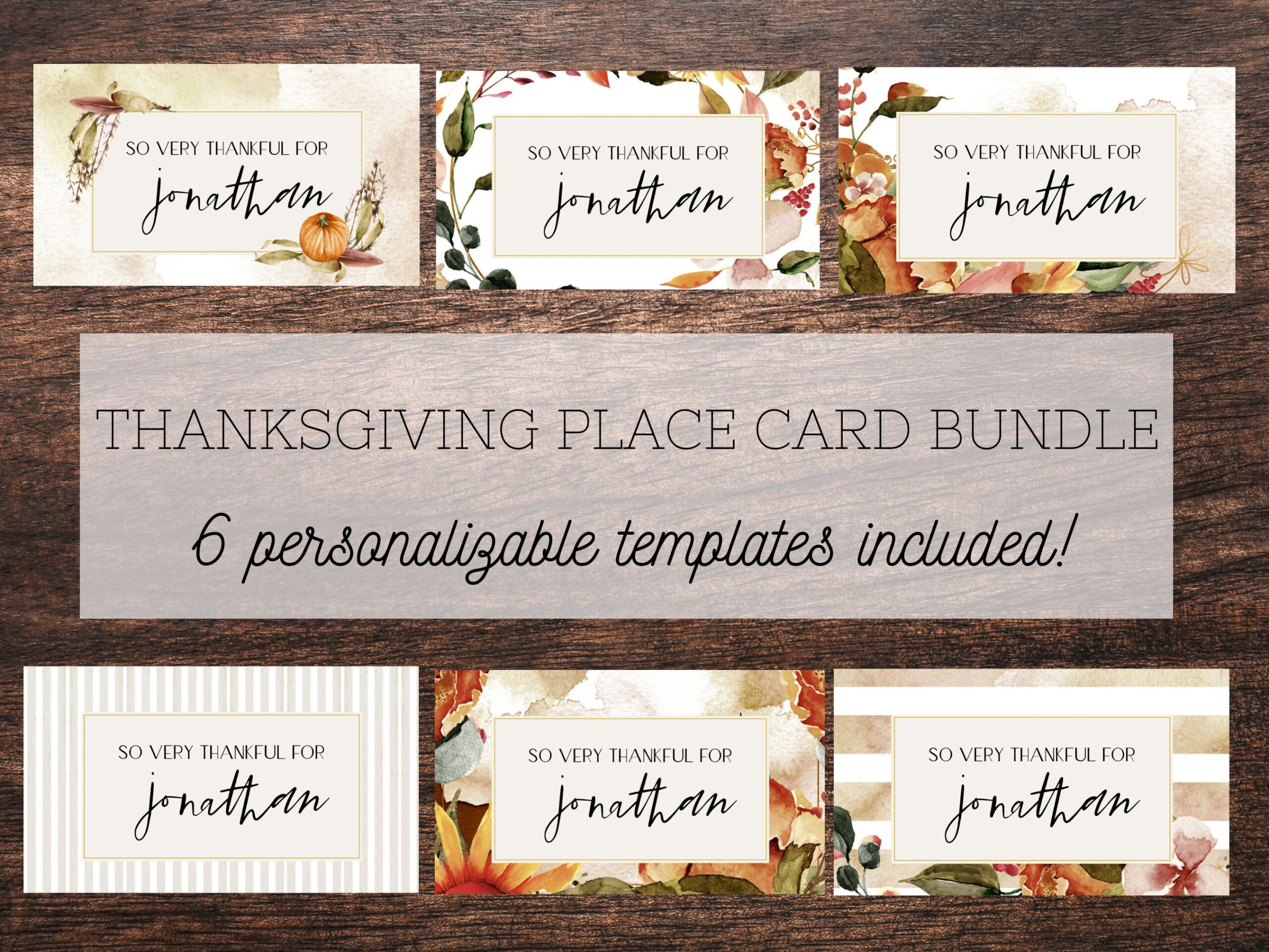 Place Card Thanksgiving Printable, Place Card, Place Card Template in Place Cards Thanksgiving Template