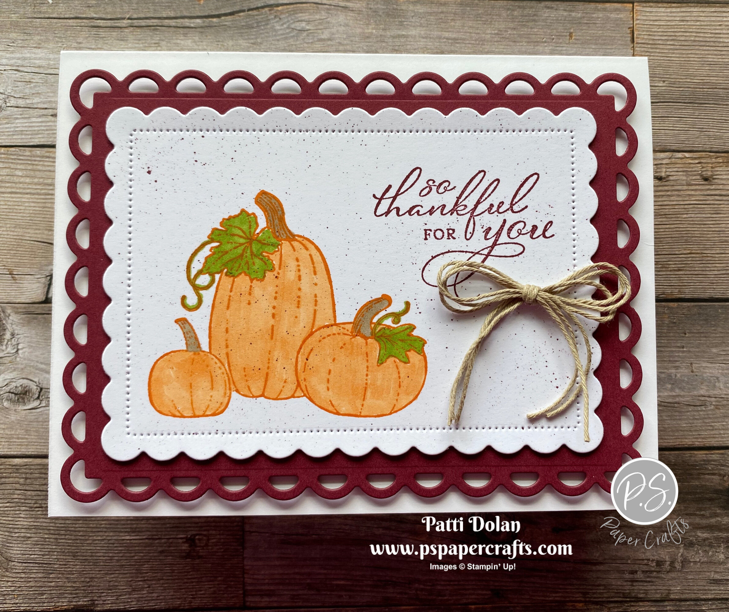 Pretty Pumpkins Thankful Card — P.s. Paper Crafts for Pretty Thanksgiving Cards