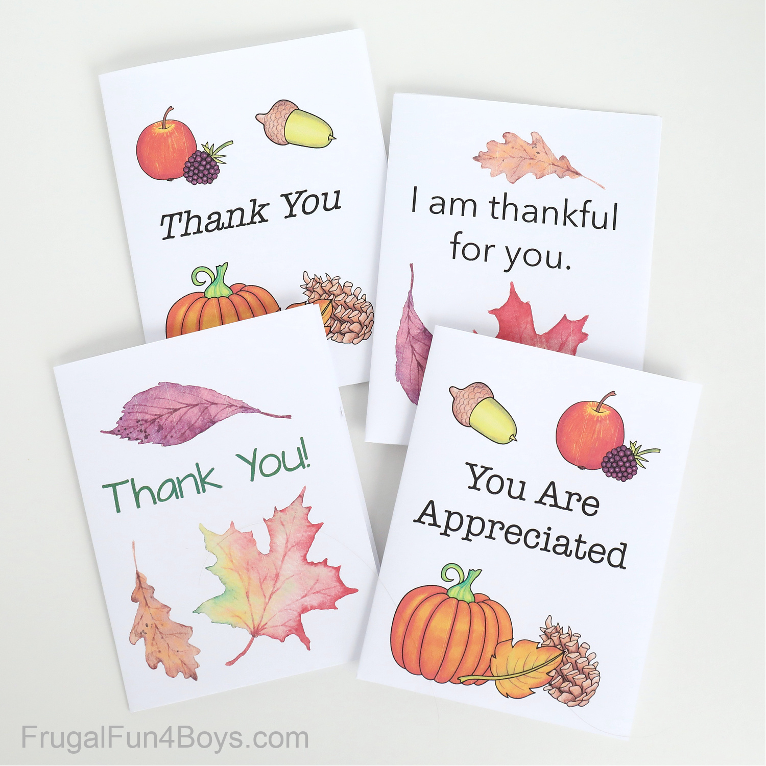 Printable Gratitude Cards {Kids Thanksgiving Activity} - Frugal for Thanksgiving Grateful Cards