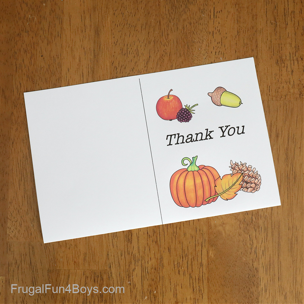 Printable Gratitude Cards {Kids Thanksgiving Activity} - Frugal in Thanksgiving Thank You Cards