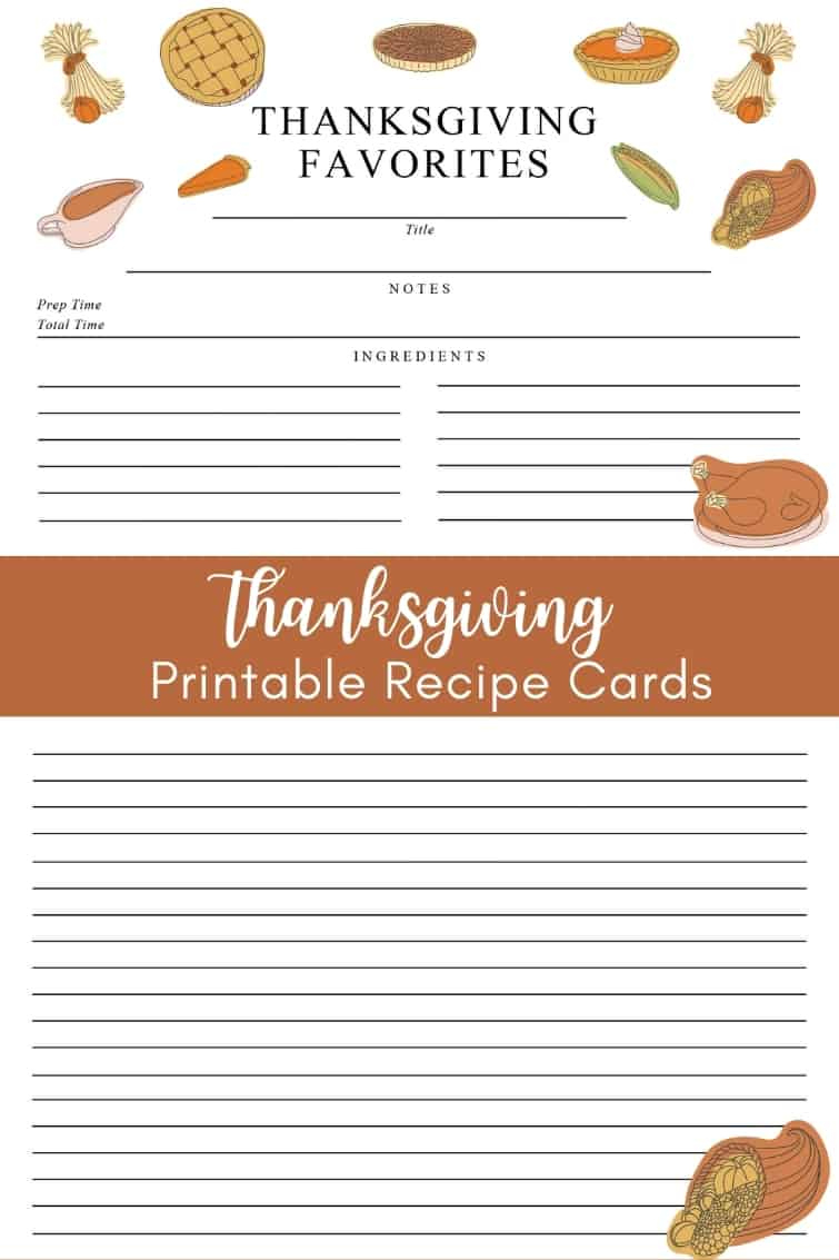 Printable Recipe Cards For Thanksgiving : Atta Girl Says inside Thanksgiving Recipe Cards