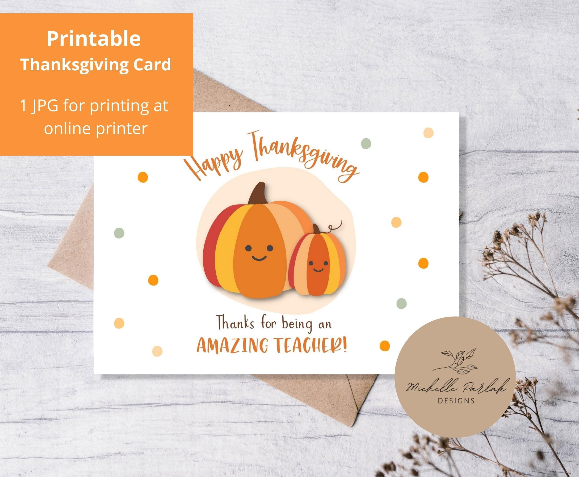 Printable Thanksgiving Card For Teacher Appreciation Fall Theme in Thanksgiving Cards to Teachers