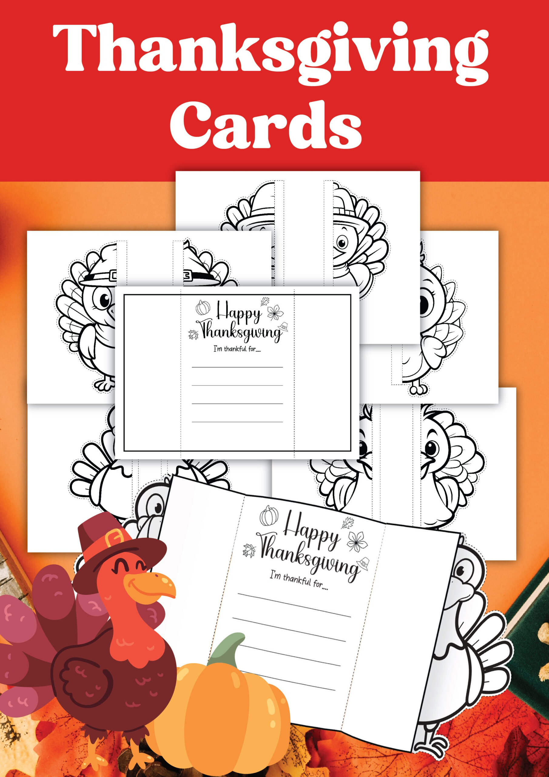 Printable Thanksgiving Cards For Kids To Color (6 Pdfs) intended for Printable Thanksgiving Cards For Preschoolers