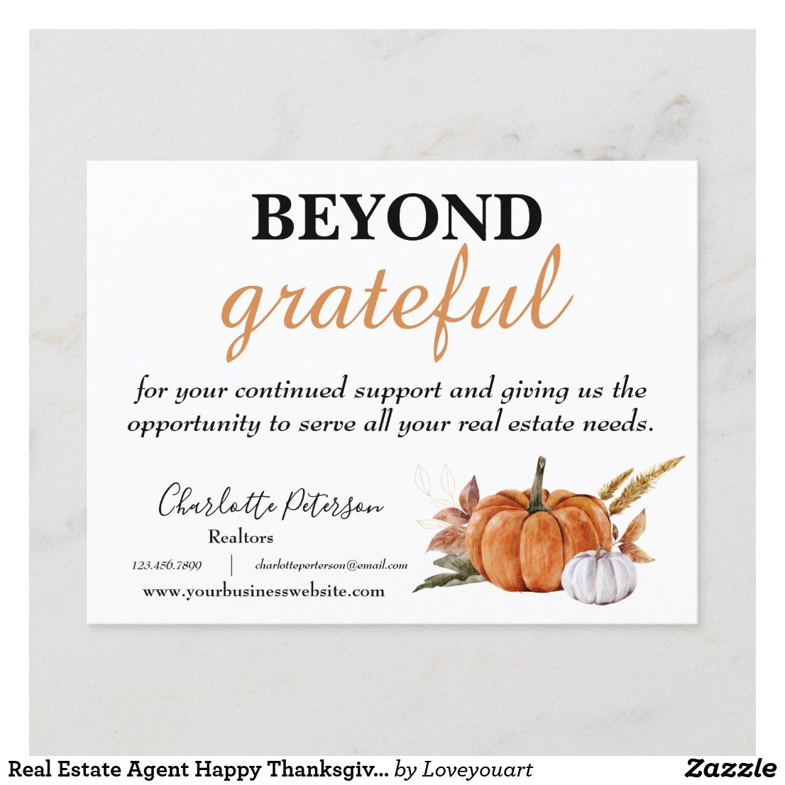 Real Estate Agent Happy Thanksgiving Holiday Postcard for Real Estate Thanksgiving Cards