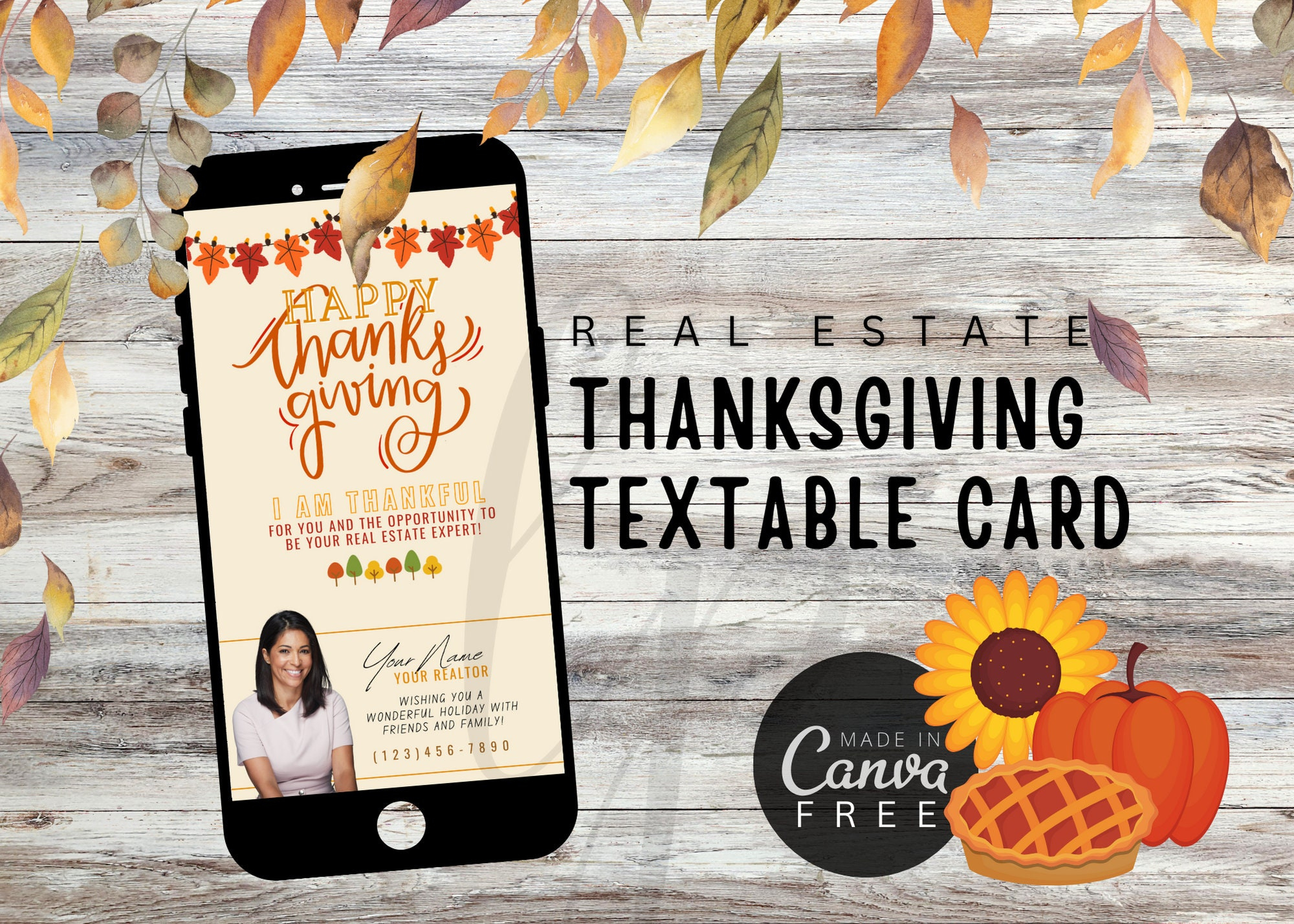 Real Estate Thanksgiving Textable Card, November Marketing regarding Real Estate Thanksgiving Cards