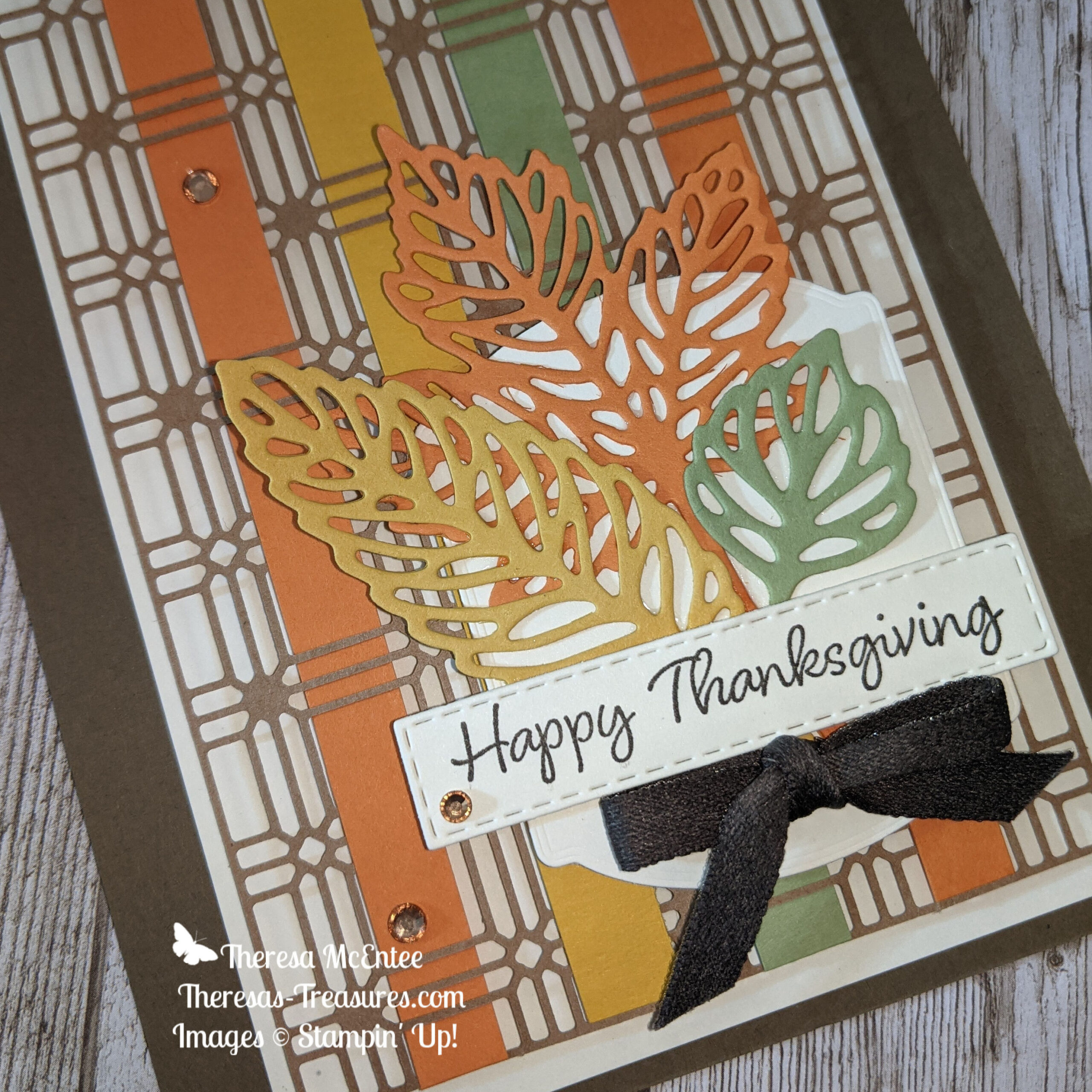 Stampin&amp;#039; Up!® Gorgeous Leaves Paper Lattice Thanksgiving Card throughout Stampin Up Thanksgiving Cards