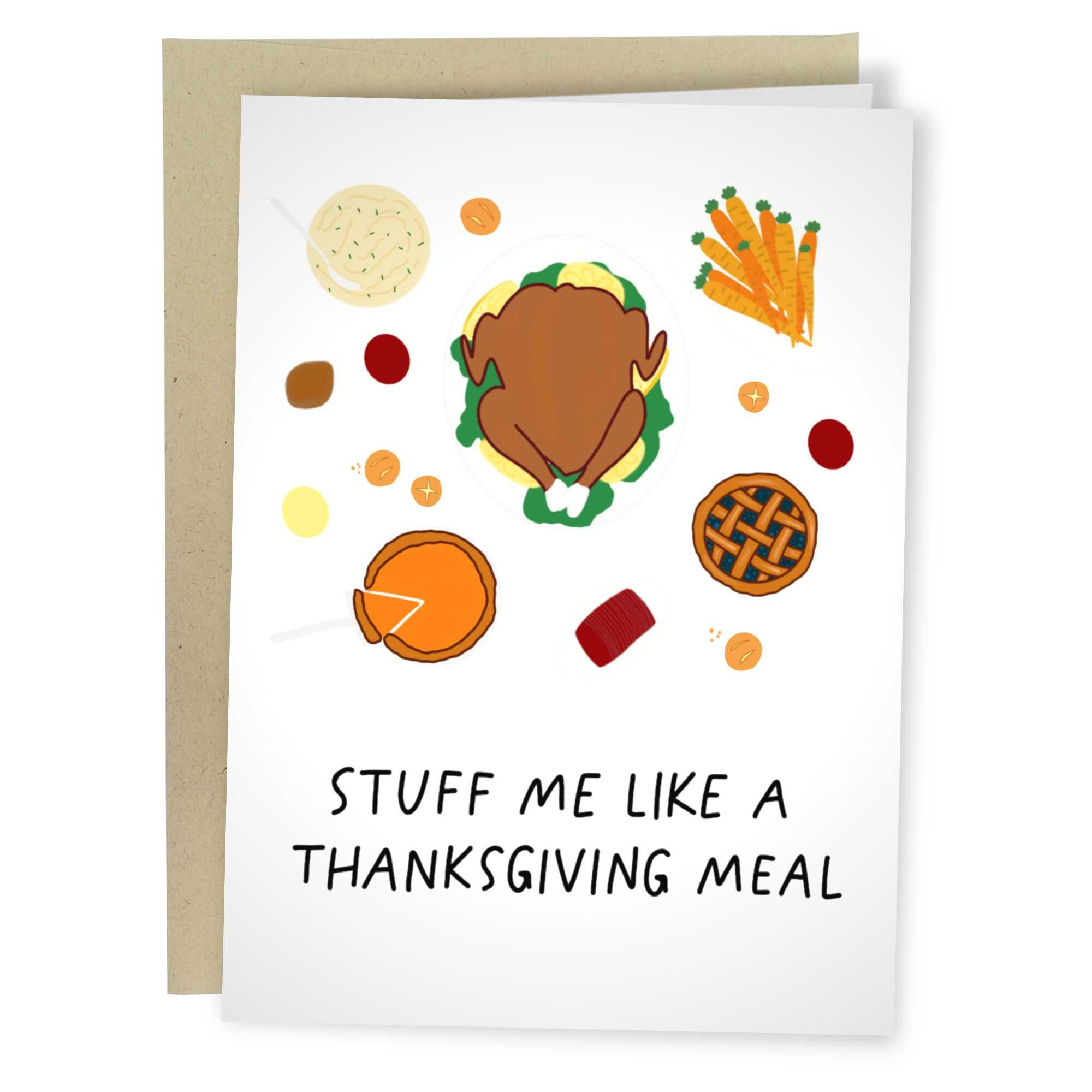 Stuff Me Like A Thanksgiving Meal - Etsy Canada with regard to Thanksgiving Cards For Boyfriend