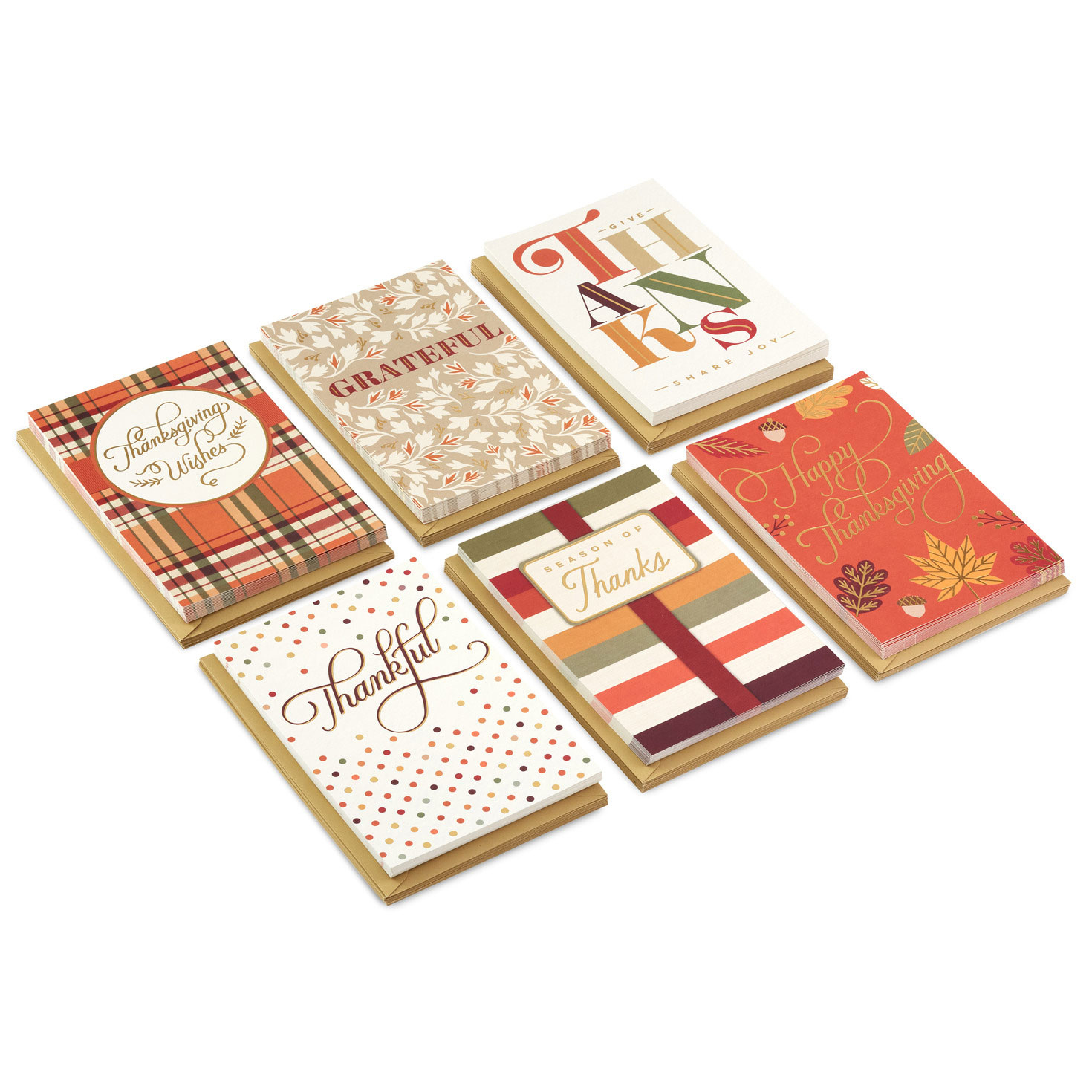 Stylish Lettering Assorted Boxed Thanksgiving Notes, Pack Of 72 pertaining to Boxed Thanksgiving Day Cards