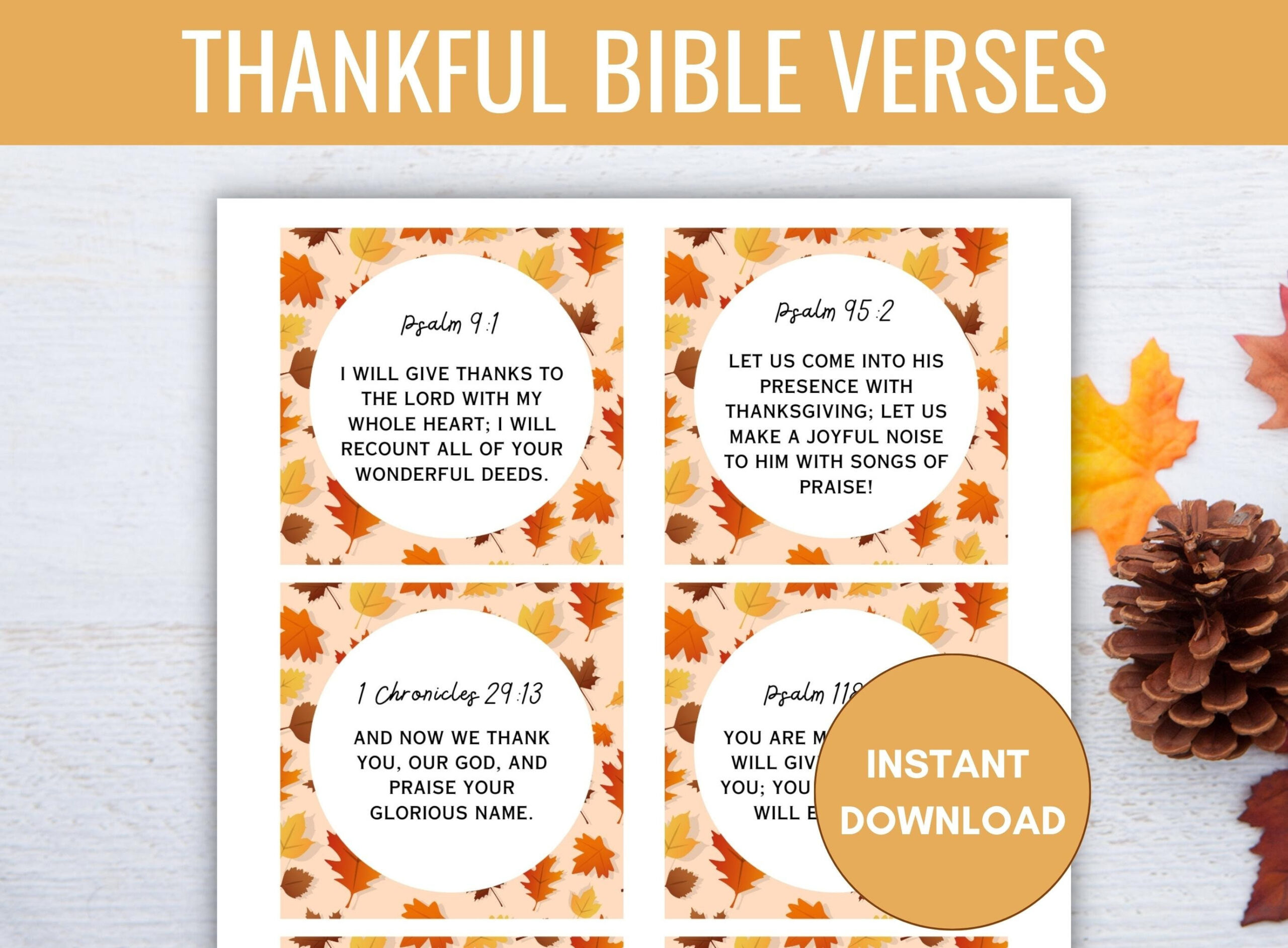 Thankful Bible Verse Printable Cards, 12 Thanksgiving Scripture within Bible Verses For Thanksgiving Cards